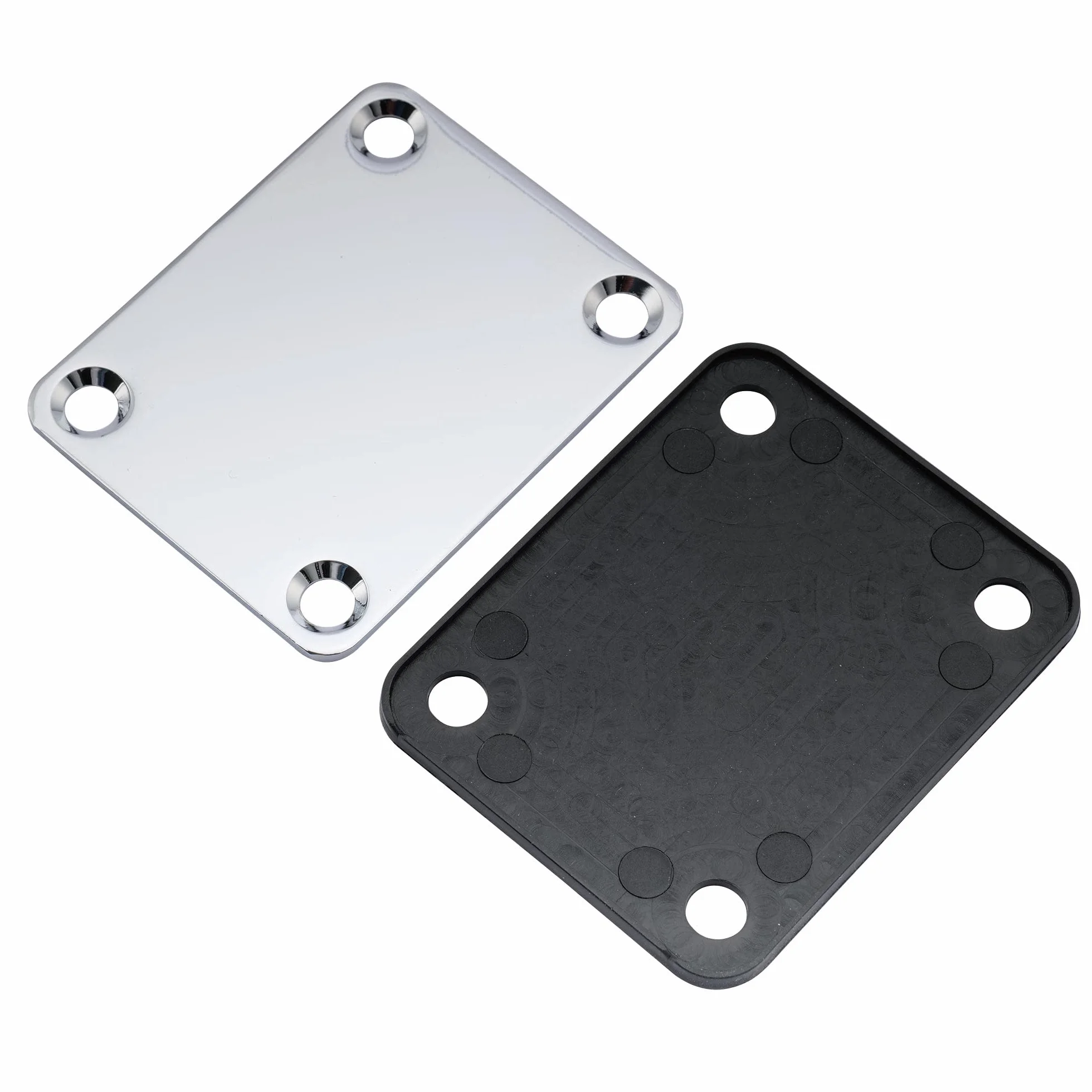 Musiclily Metal Płytka Mocowania Gryfu Gitara Neck Plate do Gitary Elektrycznej Basu Fender, Chrom