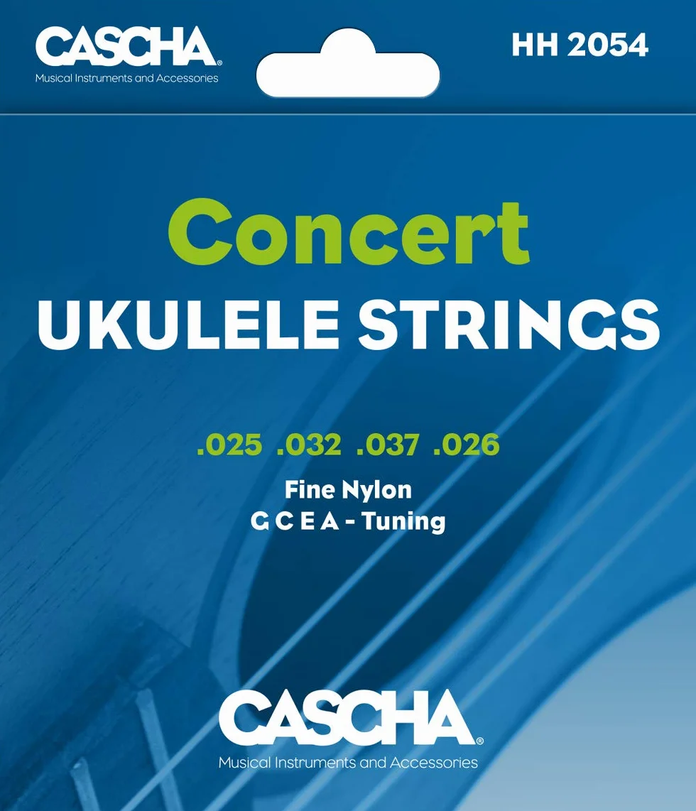 Cascha Struny na koncercie, do ukulele, struny nylonowe klasy premium, do ukuleli koncertowych, bardzo dobra jakość dźwięku i długa żywotność, zestaw 4 strun G-C-E-A i Concert Ukulele Strings 4 sztuki