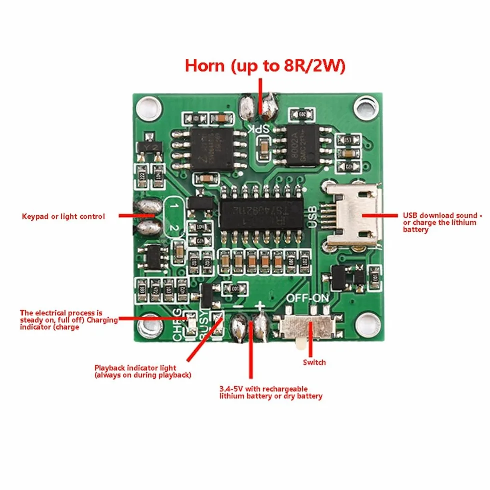 ISTOVO Micro-USB 8M Dźwięk Głos Audio Muzyka Rejestrator Płyta Chip Programowalny Moduł Muzyczny Kartka z Życzeniami Narzędzia dla Majsterkowiczów