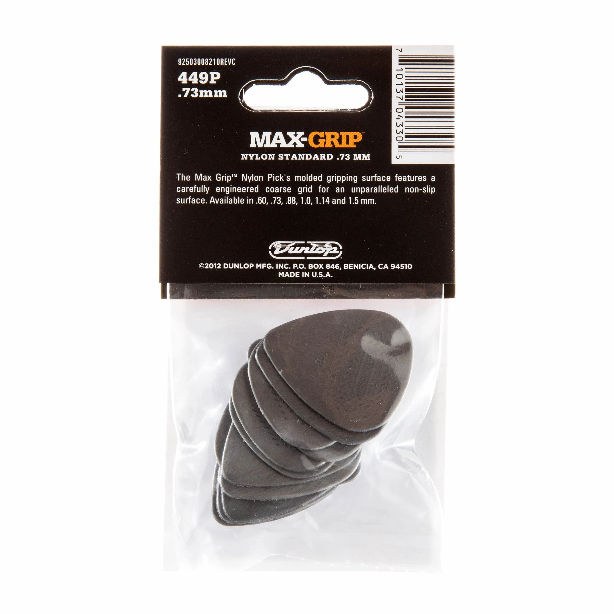 Dunlop Nylon Max Grip Plektren 0.73 Standard Player Set, 12 Stück - Zestaw kostek