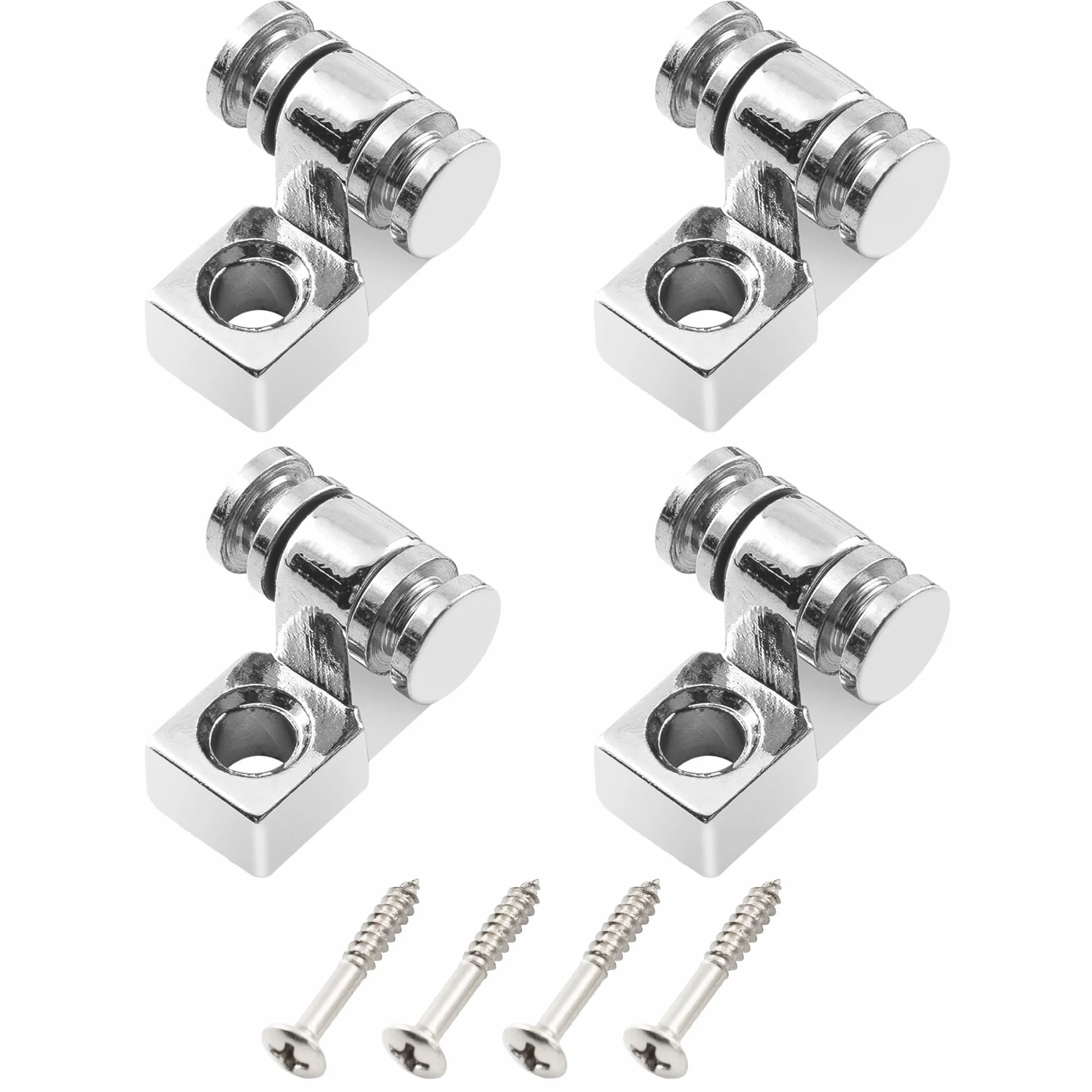 Musiclily Rolki Docisk Strun Roller String Guides String Trees Retainers do Gitary Elektrycznej Fender Strat Tele, Chrom (4 szt.)