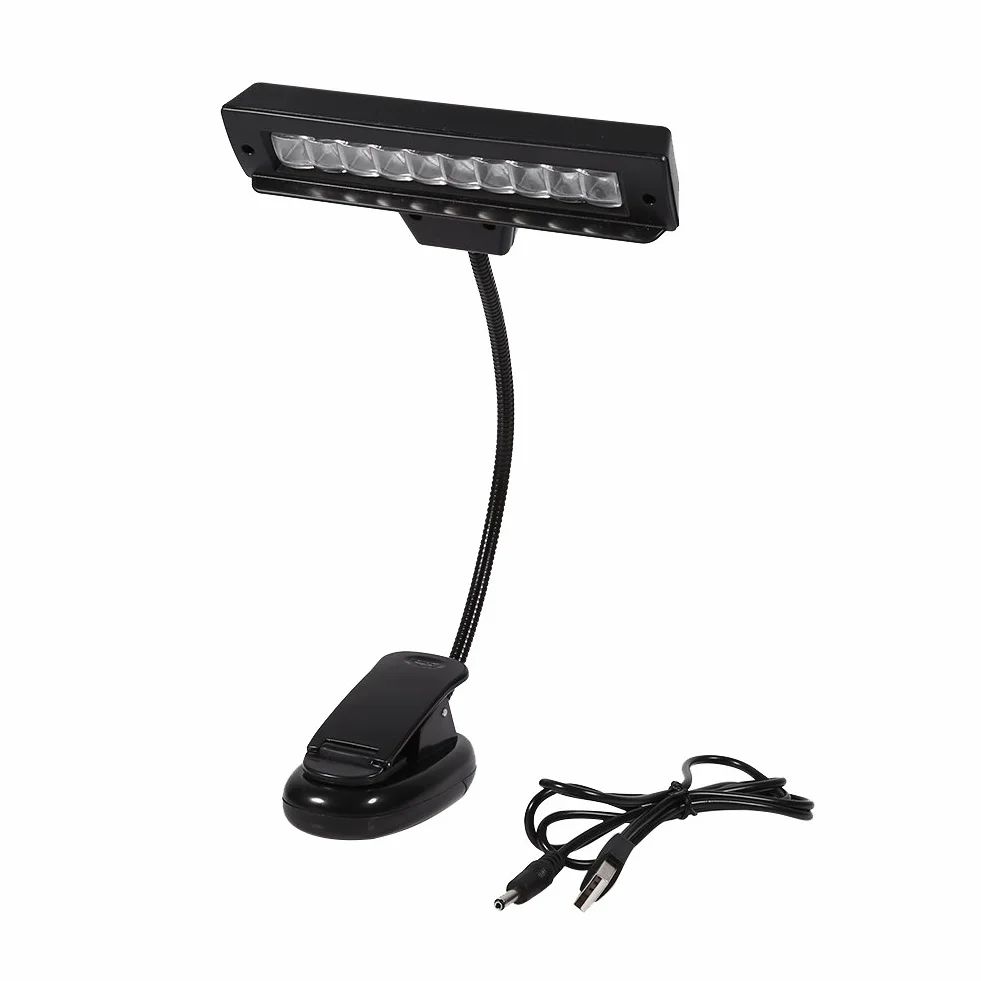Przypinana Lampa, Przypinana Lampka do łóżka Przypinana Lampka do Stojaka na Nuty, do Domowej Sypialni (Mały klips na baterie 10 lampek z USB)