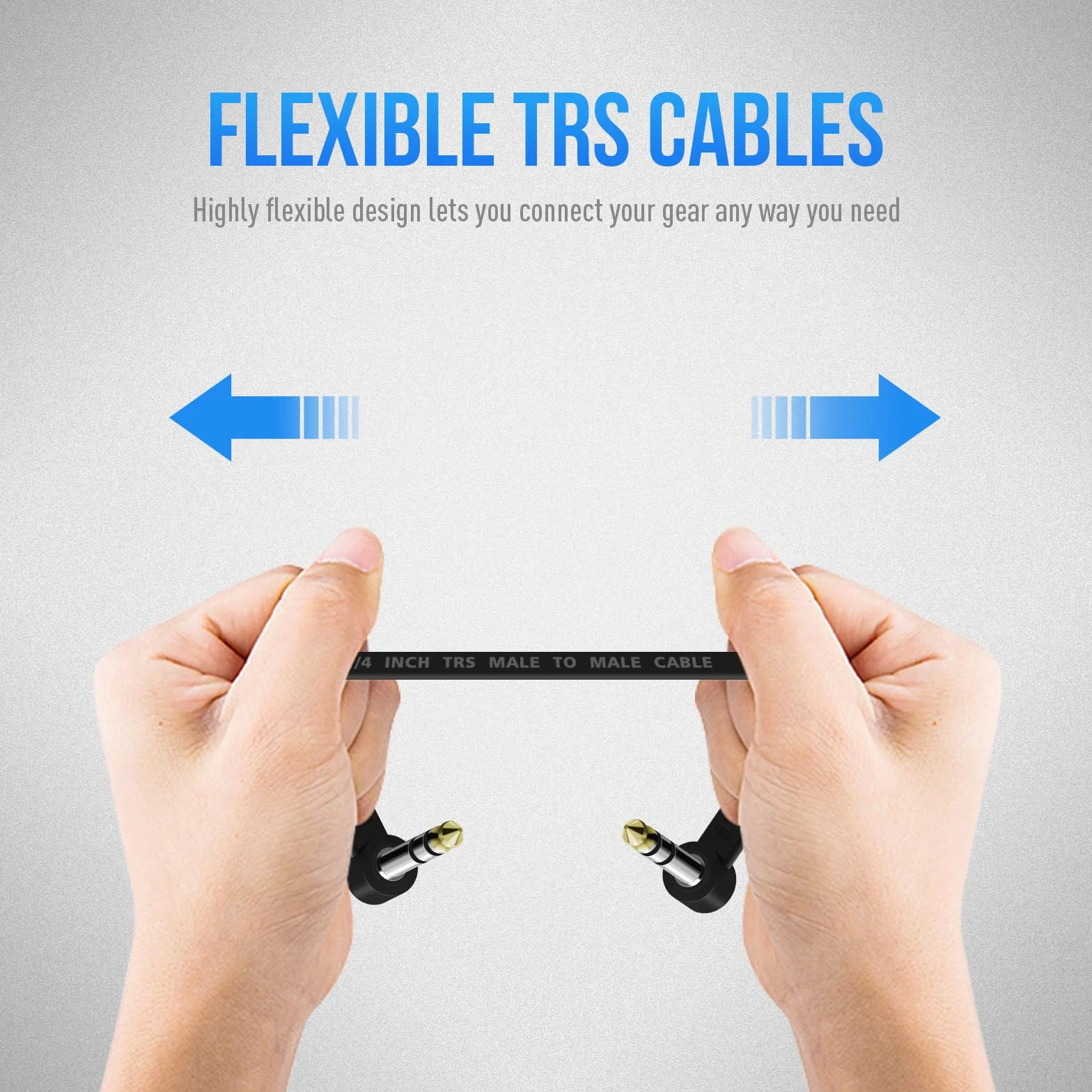 TRS Guitar Patch Cable 1/4 cala Right Angle Effect Cord, Noise Free Board Patch Cables, Low Profile Stereo TRS Effect Patch Cords for Pedals