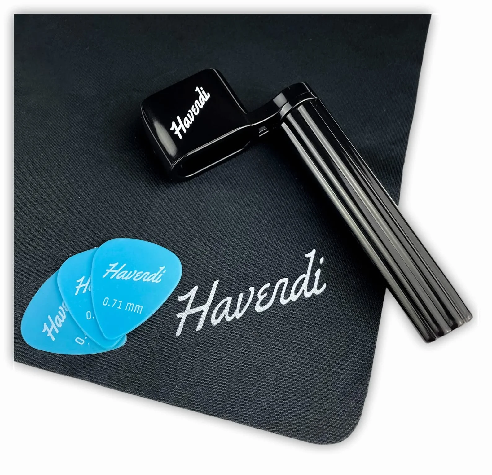 HAVENDI® Korba strunowa premium z 3 kostkami i ściereczką do czyszczenia gitary | wrzeciono do szybszej wymiany strun. Gitara westernowa, gitara akustyczna akumulatorowa, gitara koncertowa i gitara elektryczna