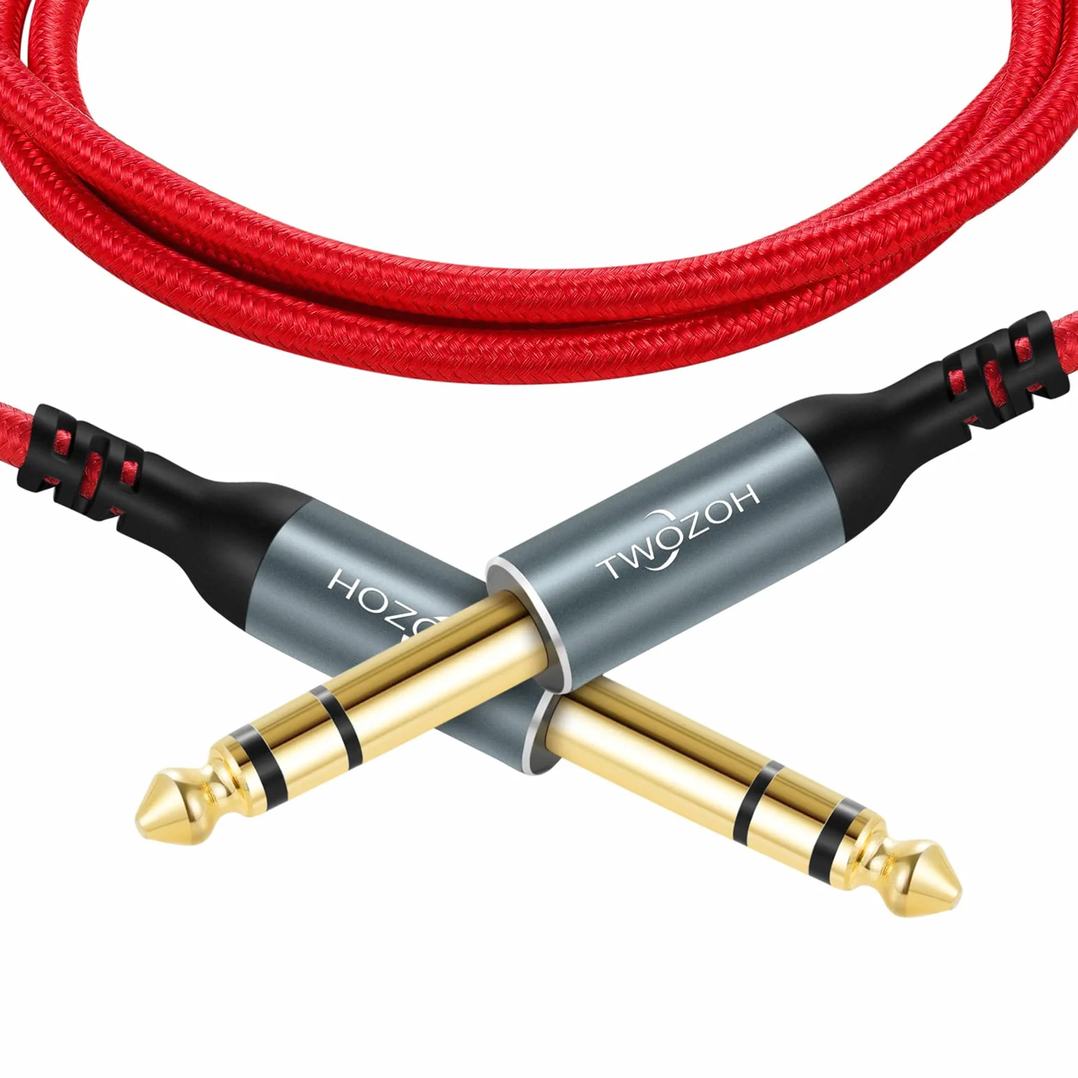 Twozoh 1/4 cala do 1/4 cala Jack zrównoważony kabel audio stereo TRS, 6,35 mm do 6,35 mm kabel gitarowy 1,5M (Profesional/Hifi)