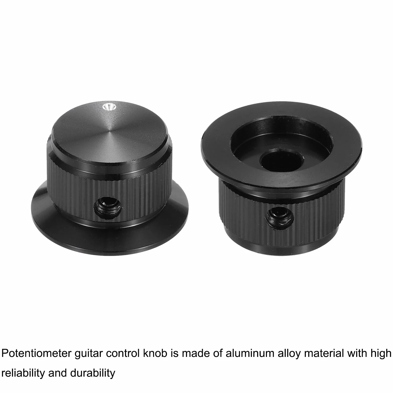QUARKZMAN 4 sztuki aluminiowych przycisków potencjometru 1/4" (6 mm) pokrętła gitarowe uniwersalne pokrętła regulacji głośności z wyświetlaczem punktowym, regulator głośności do gitary basowej 9/16