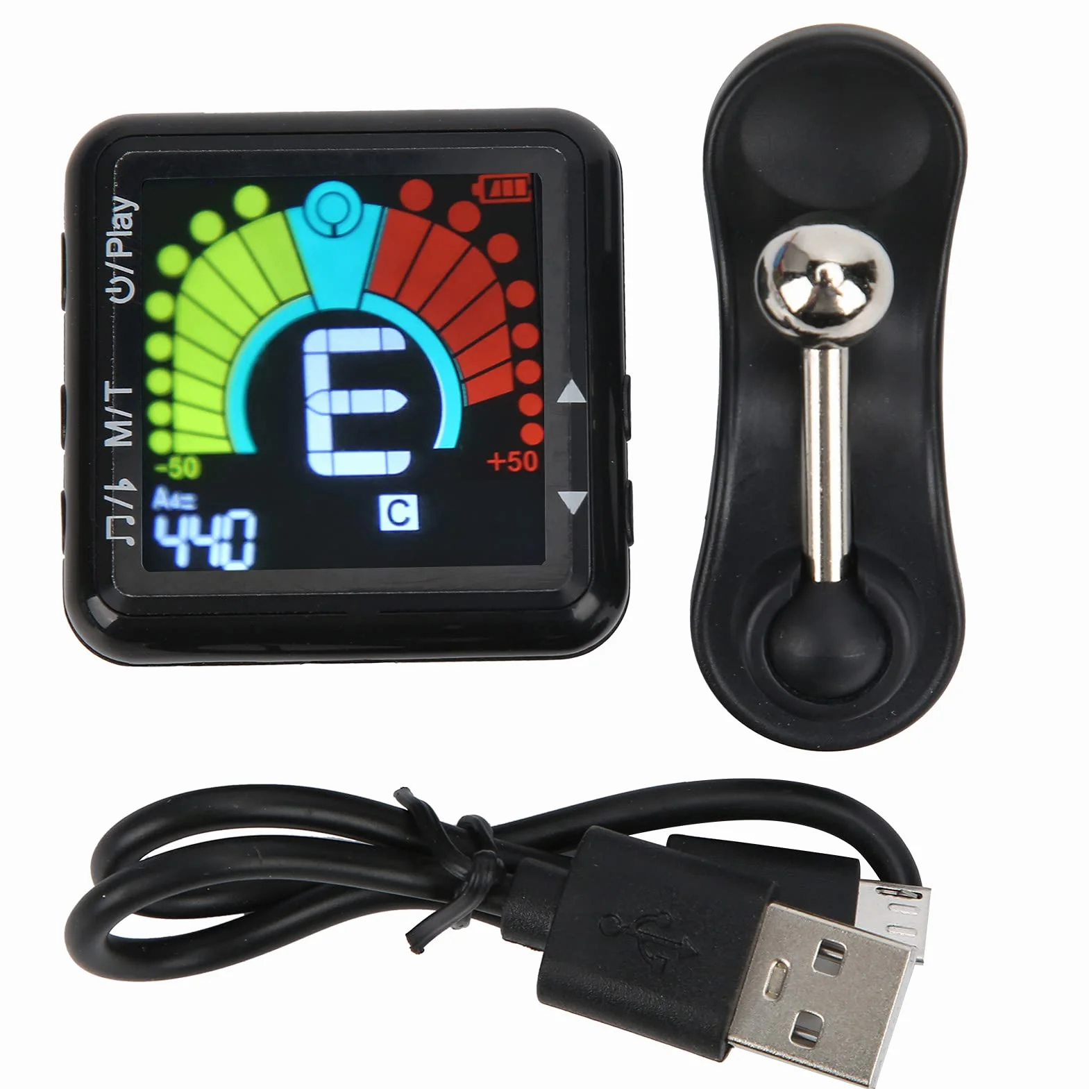Tuner Gitarowy Clip On Tuner Metronomu 2 w 1 Akumulator Tuning do Gitary Basowej Ukulele Skrzypce Banjo