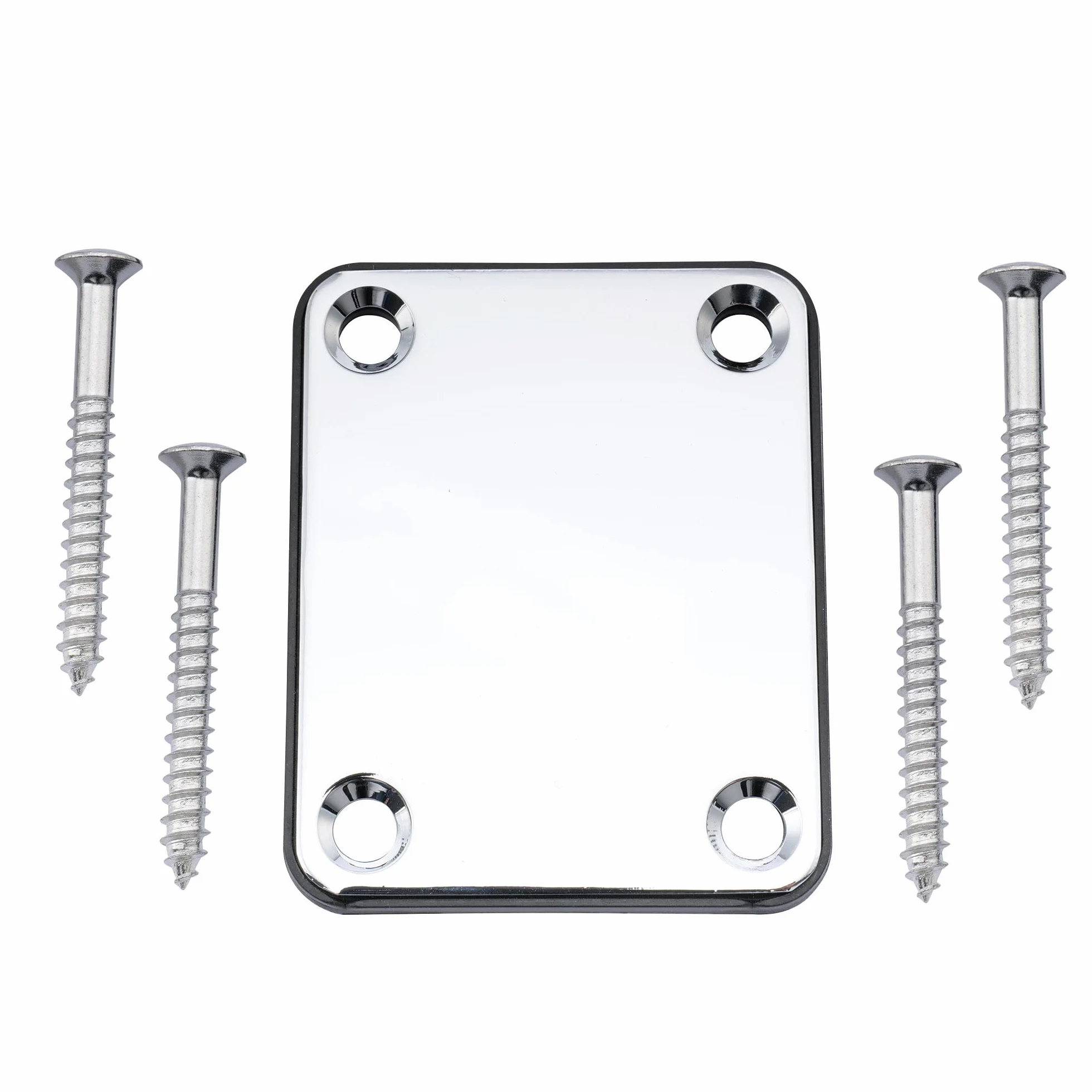 Musiclily Metal Płytka Mocowania Gryfu Gitara Neck Plate do Gitary Elektrycznej Basu Fender, Chrom