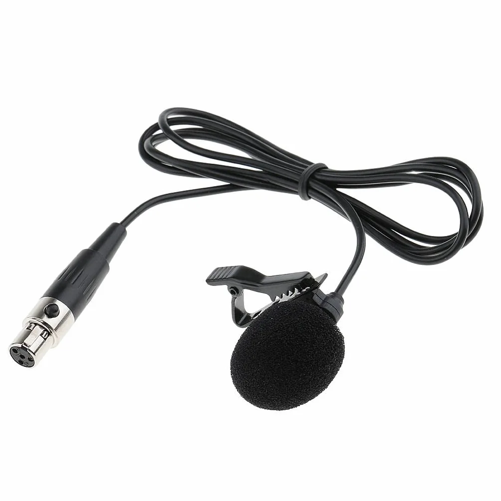 Lavalier Lapel Tie Clip-on mikrofon próżniowy MINI XLR 4-pinowy, czarny