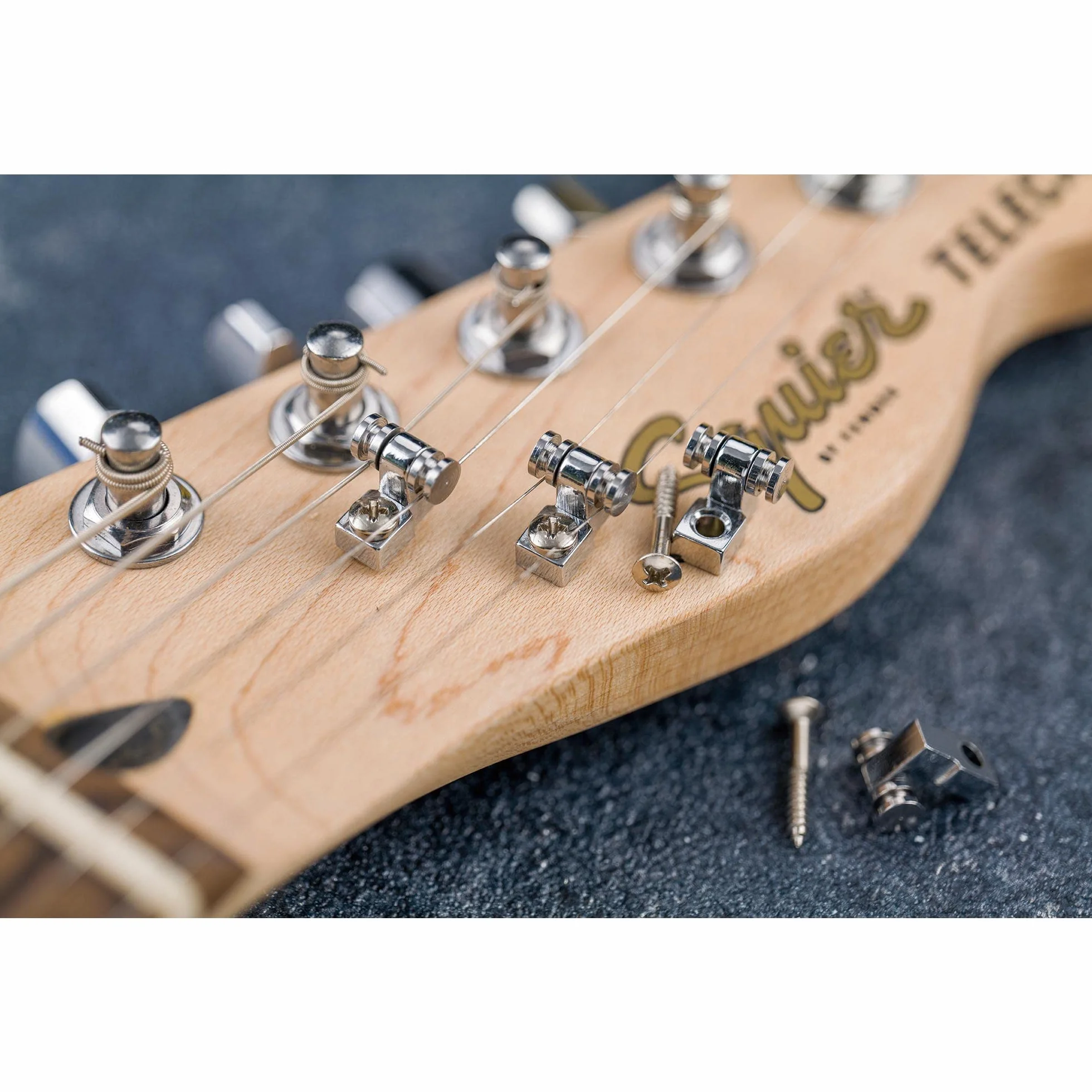 Musiclily Rolki Docisk Strun Roller String Guides String Trees Retainers do Gitary Elektrycznej Fender Strat Tele, Chrom (4 szt.)