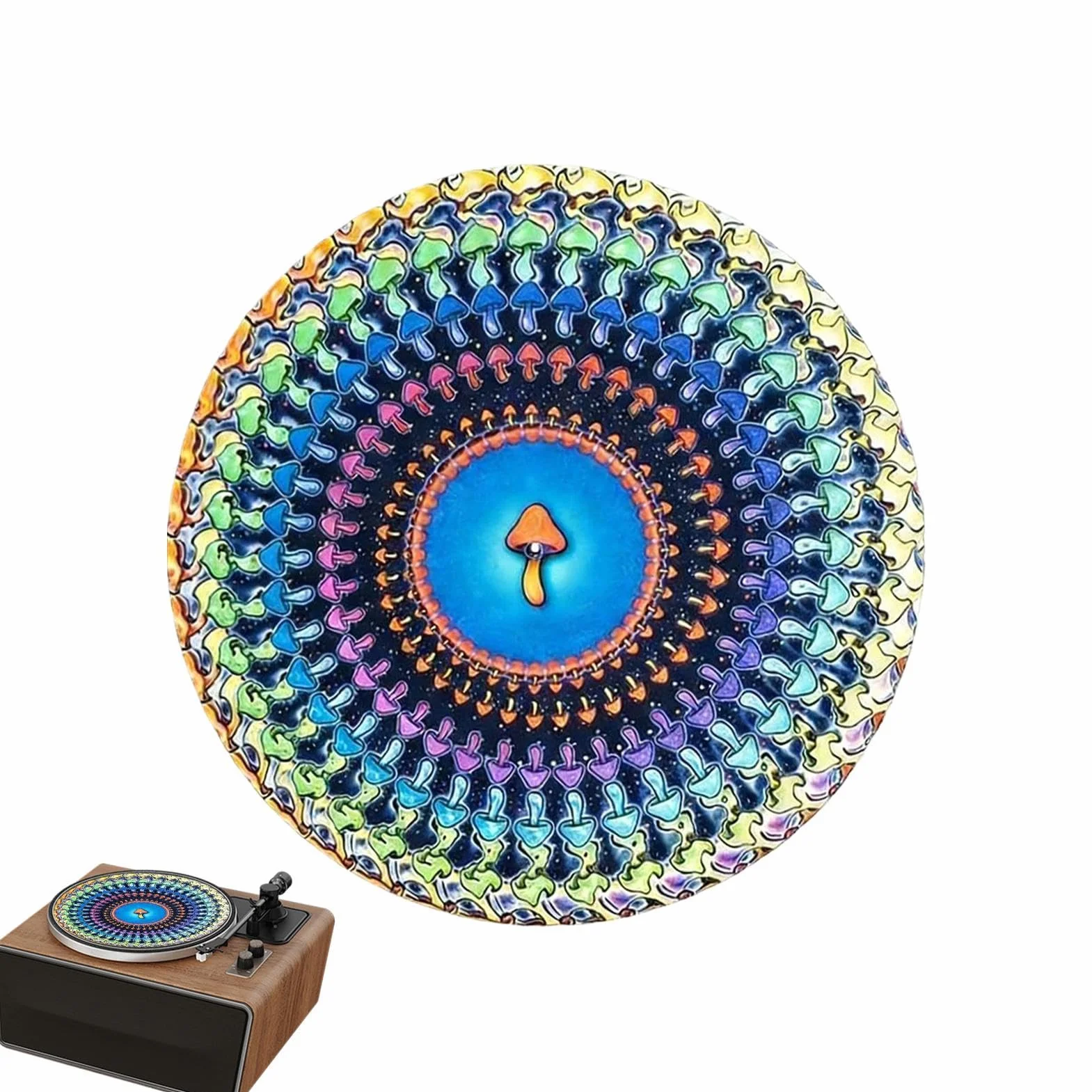 Record Slipmat - 12 Inch Optical Illusion Slipmat, Animation Turntable Mat for DJs, Turntablists, Collectors, Audiophiles Enthusiasts Producers Engineers Studios Clubs, Festivals Events Use