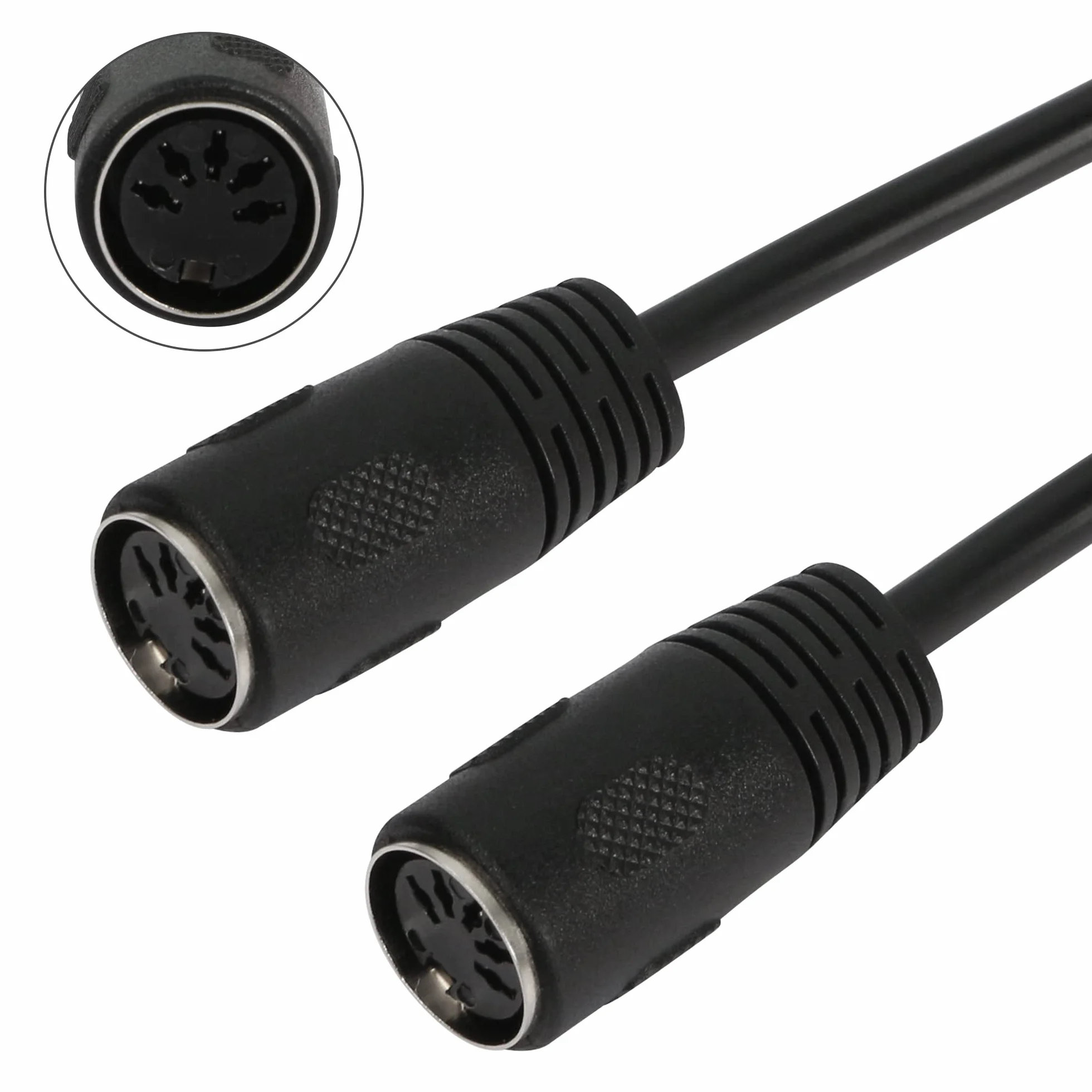 CERRXIAN Kabel DIN MIDI 0,5 stopy, żeński na żeński kabel audio DIN 5PIN do syntezatora klawiatury MIDI, organów, pianina elektrycznego, gitary MIDI (0,15)