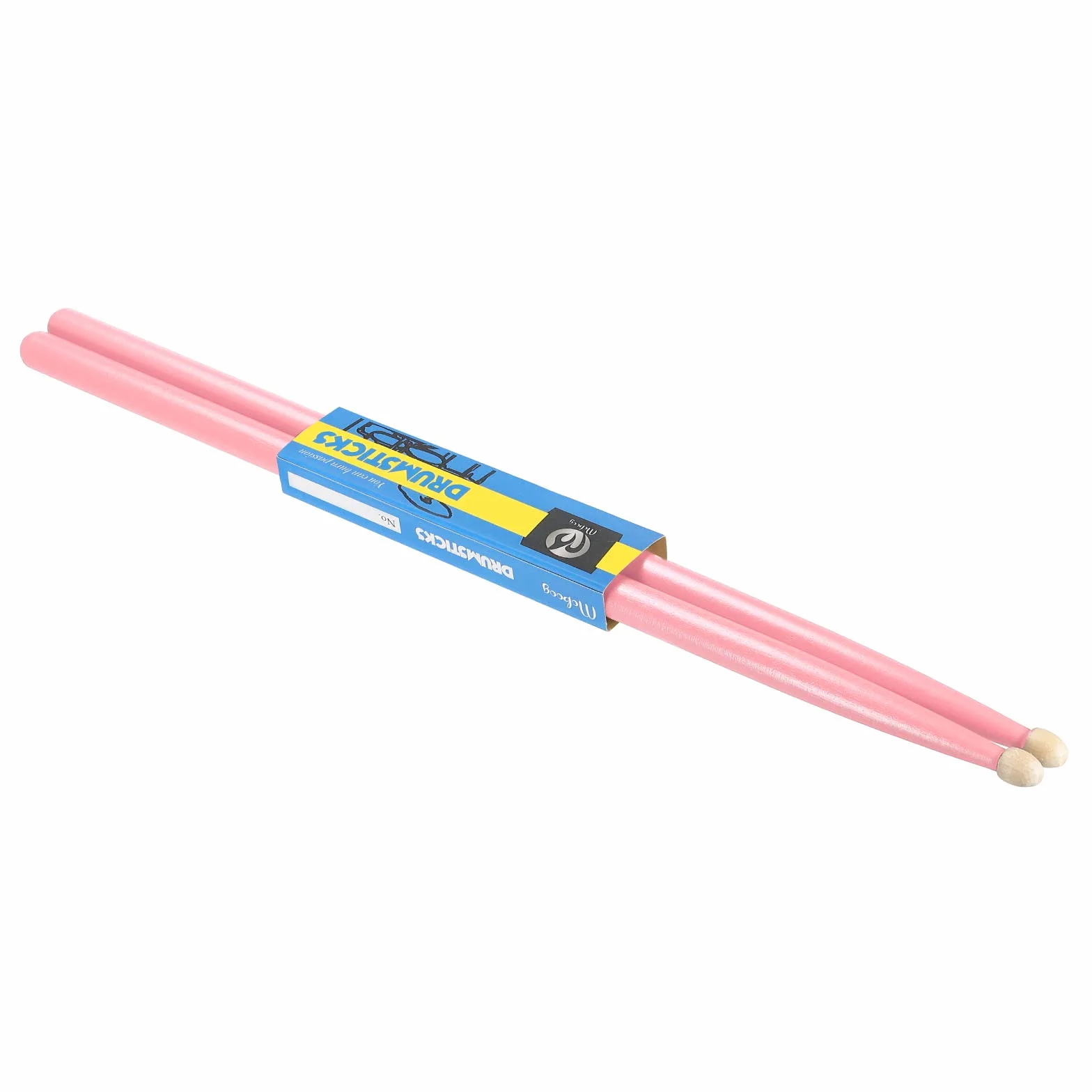 PATIKIL Klonowe drewniane pałeczki perkusyjne antypoślizgowy kij perkusyjny 7A różowy 1 para do perkusji instrumentu muzycznego
