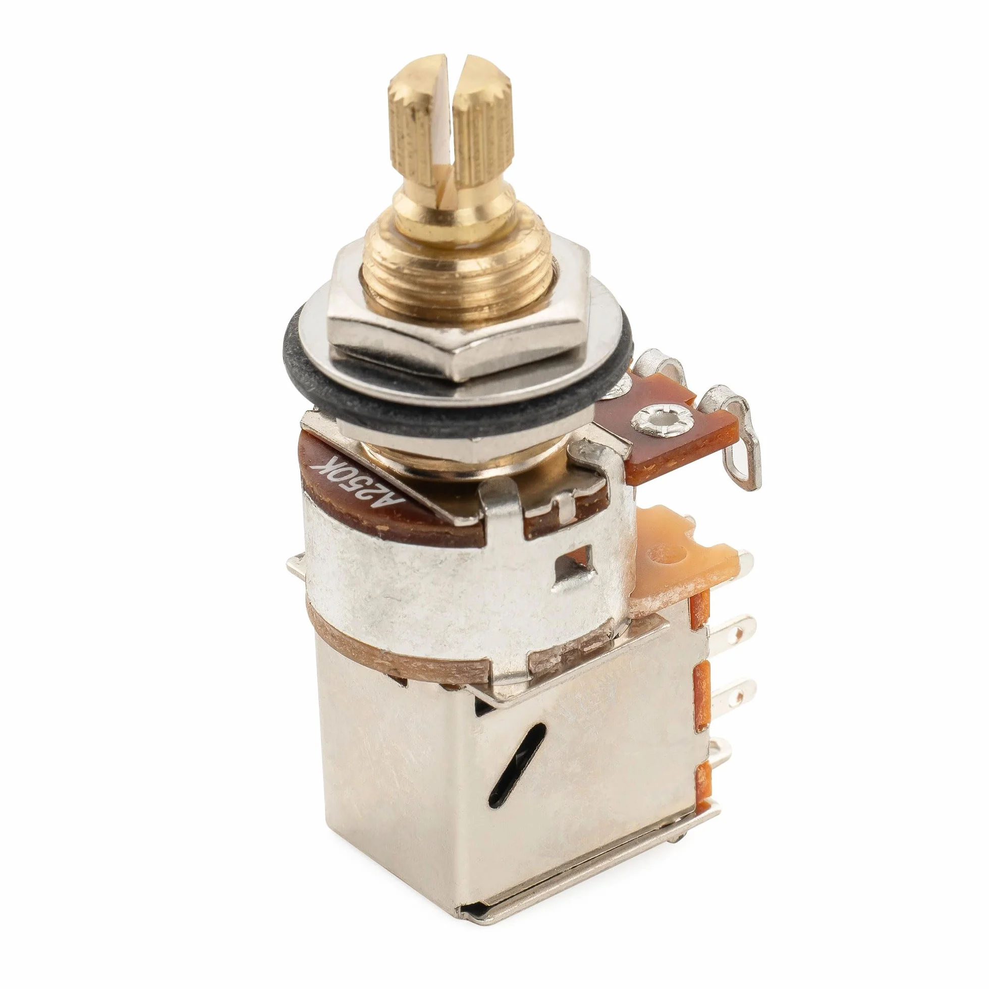 Musiclily Pro A250K Potencjometr Push-Pull Mosiężny Split Standard Shaft 3/8 cala Audio Pot do Gitary Elektrycznej Basowej