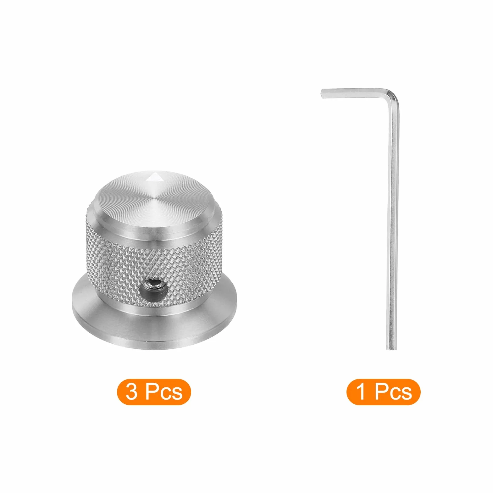 QUARKZMAN 3 sztuki aluminiowych przycisków potencjometru 1/4" (6 mm) pokrętła gitarowe uniwersalne pokrętła do regulacji głośności ze wskaźnikiem strzałki, regulator głośności do gitary basowej 3/4