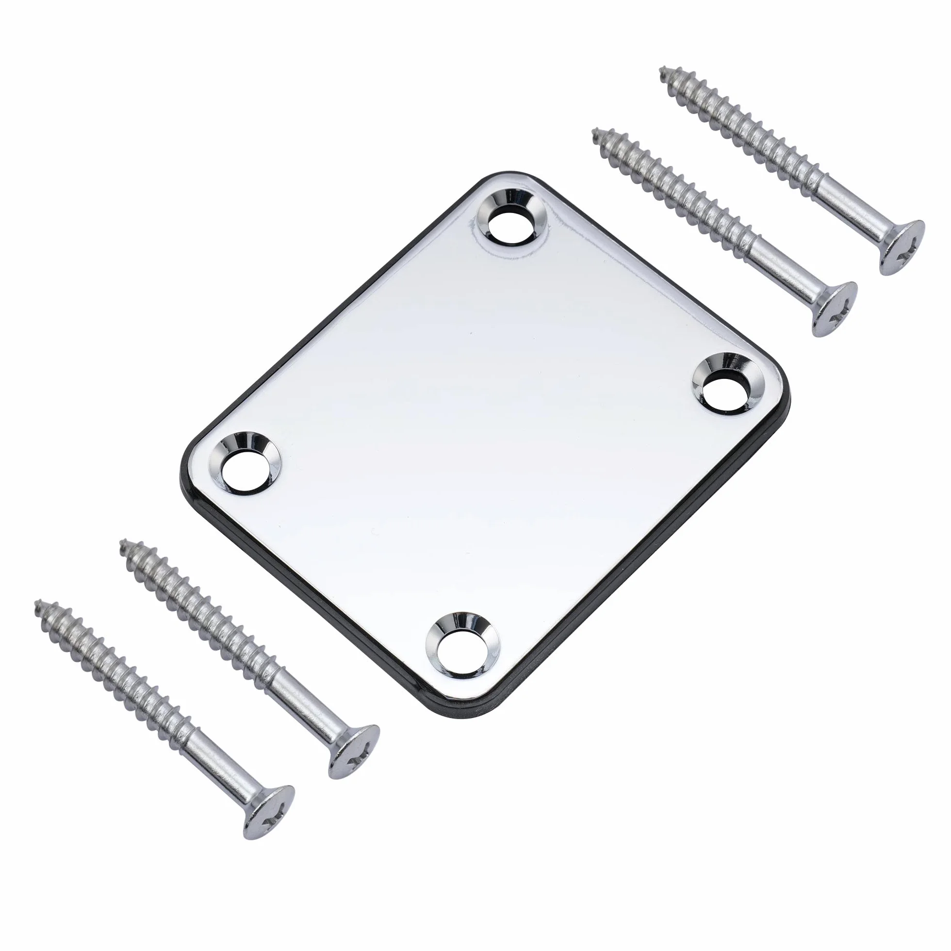 Musiclily Metal Płytka Mocowania Gryfu Gitara Neck Plate do Gitary Elektrycznej Basu Fender, Chrom