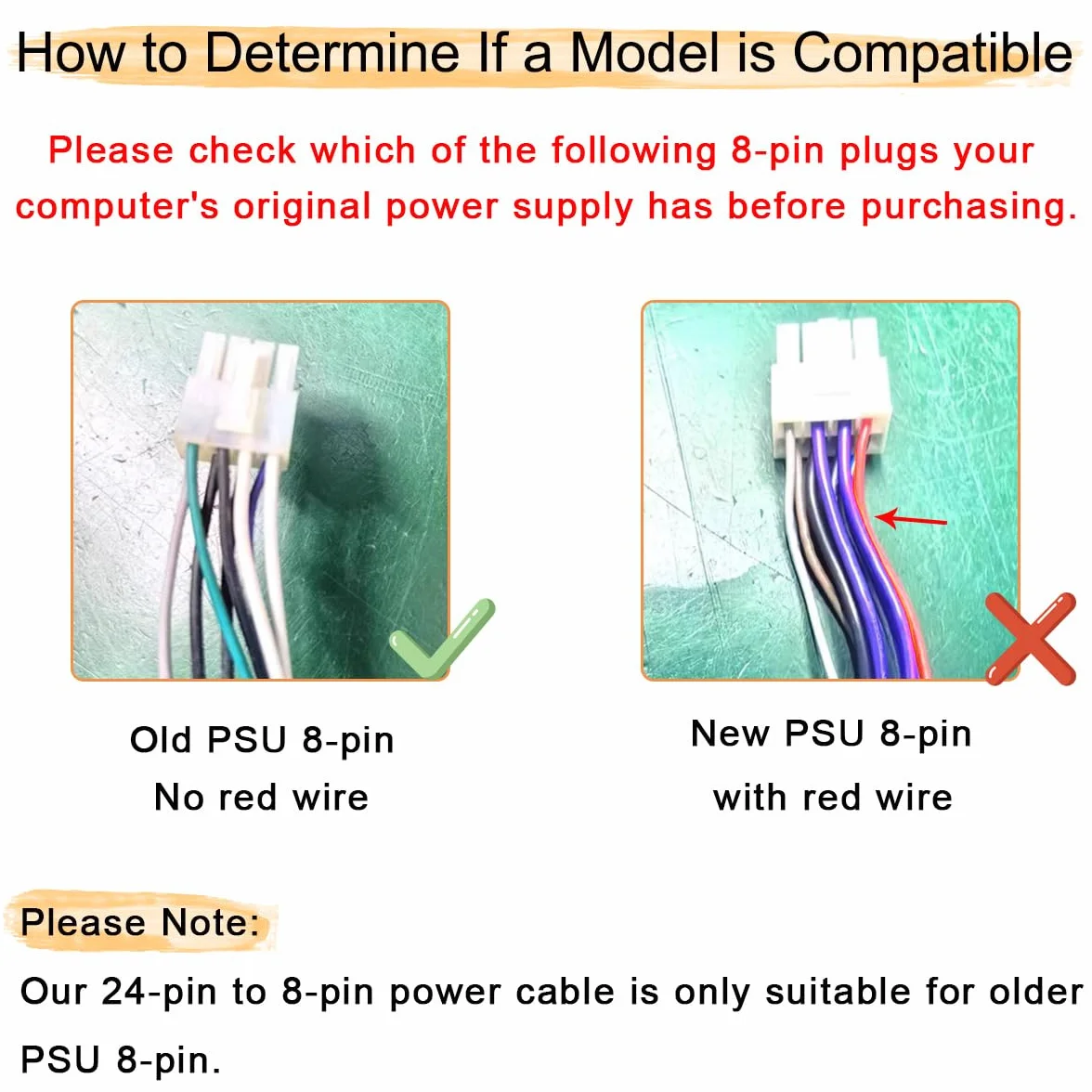 24-pinowy na 8-pinowy ATX, kabel zasilacza PSU do płyt głównych DELL Optiplex 3020 7020 9020 30 cm 18AWG