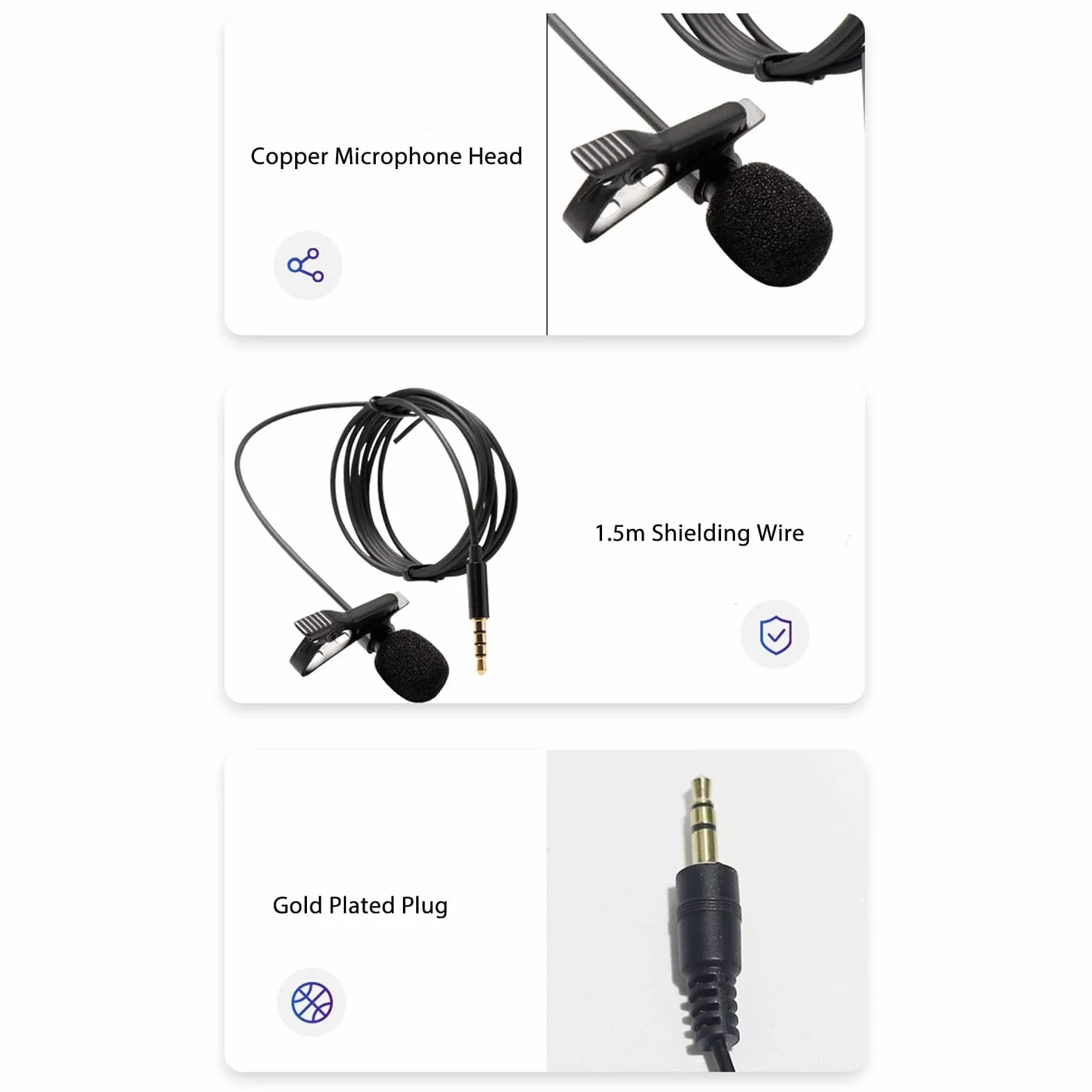 Mikrofon Krawatowy 3,5 Mm Profesjonalny Mikrofon Przypinany do Klapy Lav Mic do Nagrywania Wideo, Lavalier Lapel Mikrofon do Nagrywania Mikrofonu do Telefonu Android