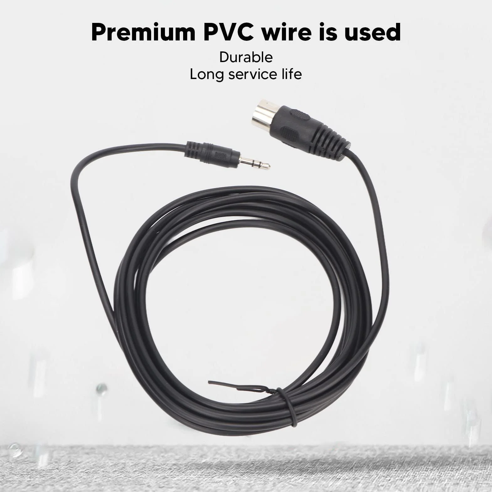 8-biegunowy kabel DIN, 8-biegunowa wtyczka DIN MIDI na wtyk stereo jack 3,5 mm, kabel audio stereo do odtwarzania sygnału na elektronicznych instrumentach muzycznych, 9,8 stopy