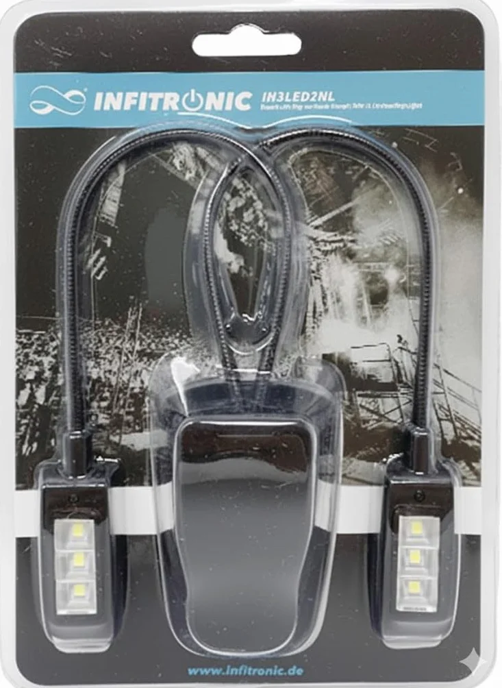 Infinitronic IN3LED2NL – diody LEDlampa biurkowa do czytania/nutowa/zaciskowa