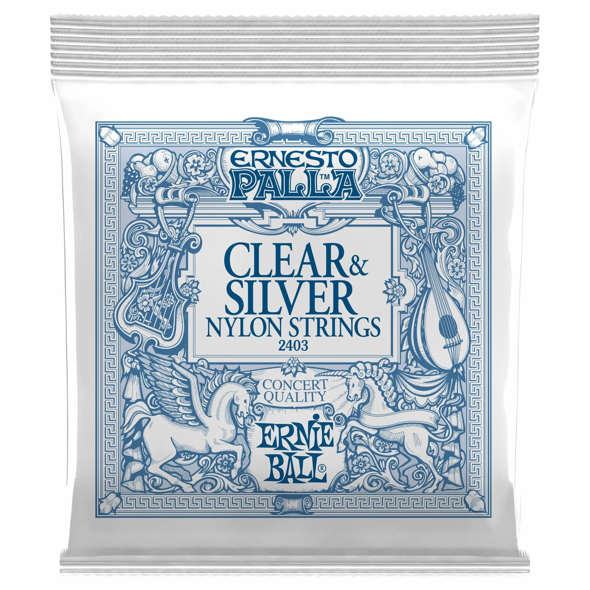 Ernie Ball Ernesto Palla Clear and Silver Nylon Classical Guitar Strings