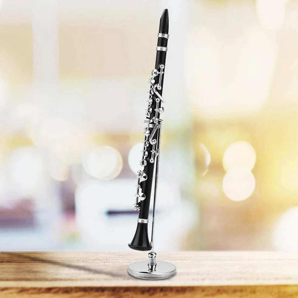 FTVOGUE 16 cm mini model klarnetu ozdoba instrument do dekoracji domu dekoracja do pokoju dziecięcego
