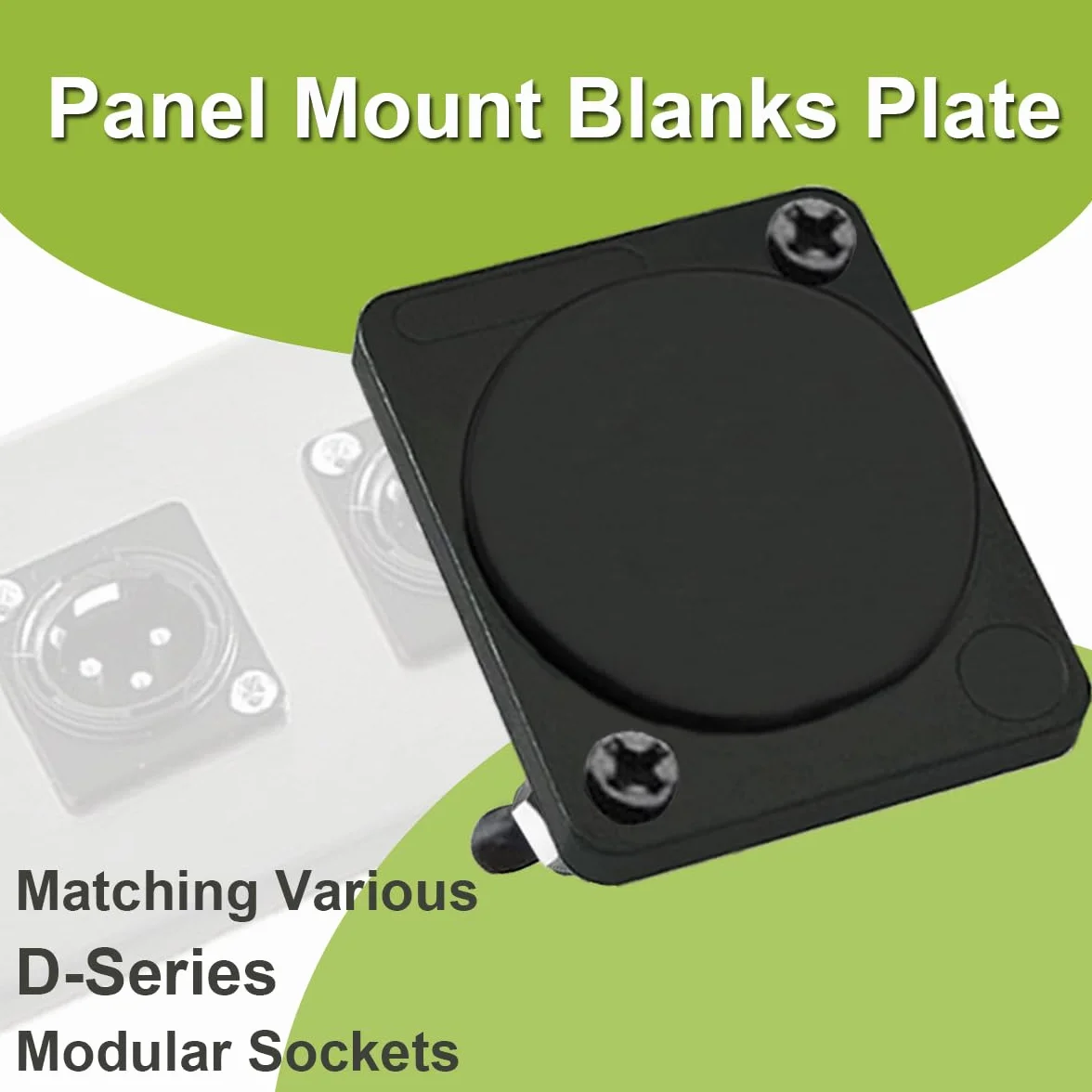 Xiatiaosann 10 sztuk XLR Panel Mount Blank Plate, Seria D Rack Mount Plate Stop cynkowy czarny z wgłębieniem i nakrętką, do złącza podwozia, XLR Connector