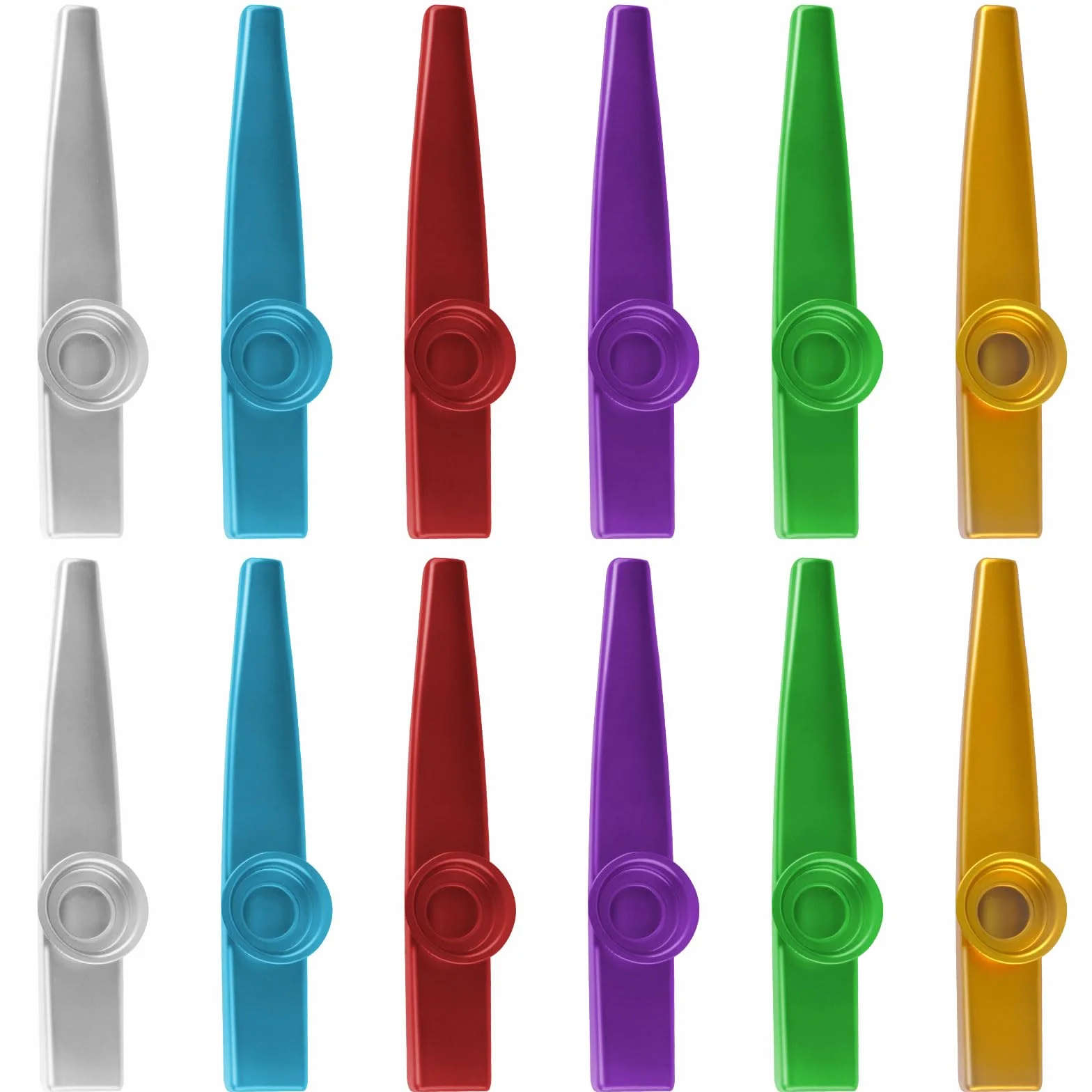 Kazoo zestaw 14 instrumentów muzycznych ze stopu aluminium, metalu, w 7 kolorach, na imprezę, prezent dla dzieci, miłośników muzyki, początkujących