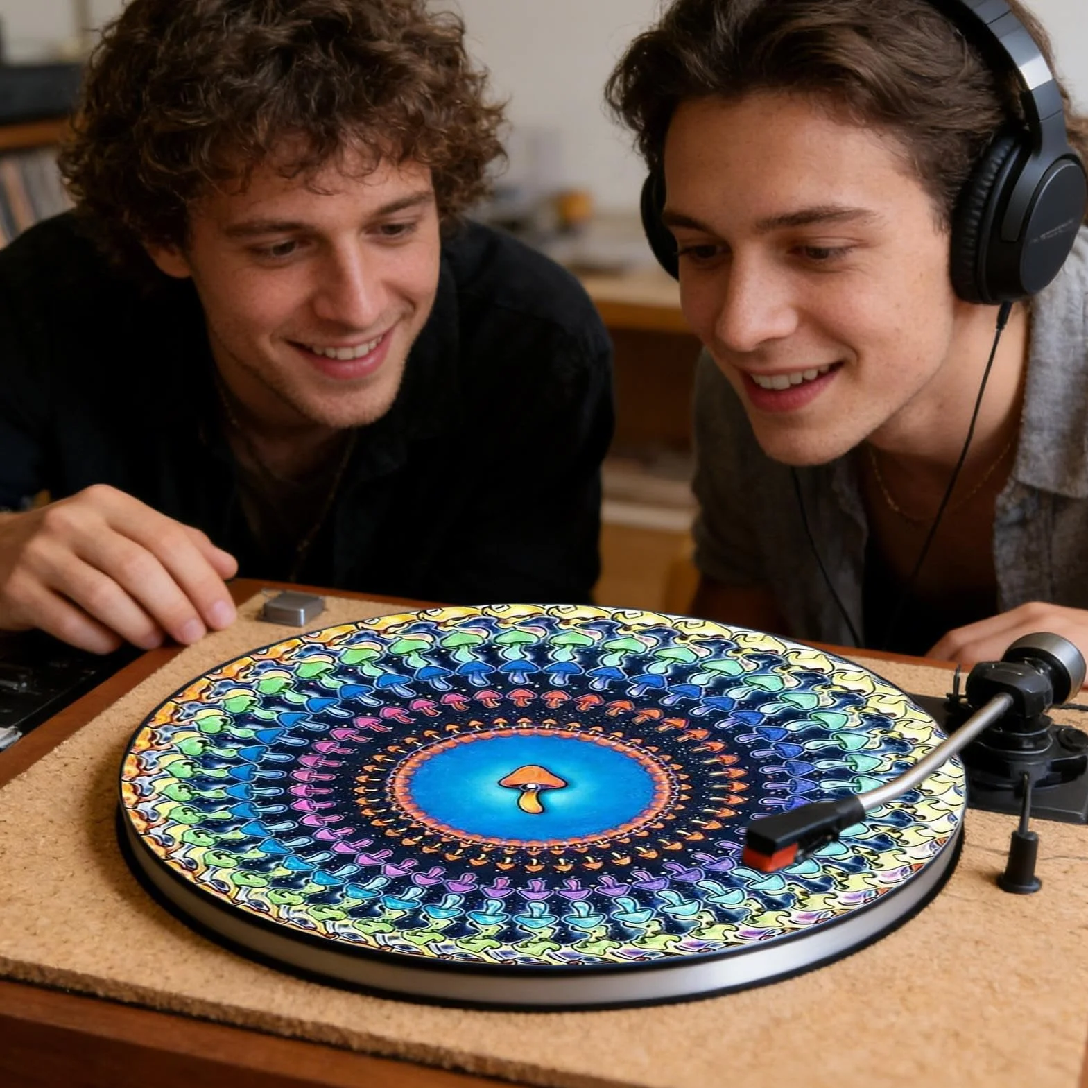 Slipmat do Płyt Winylowych | 30 Cm Slipmat Iluzja Optyczna,Zoetrope Mata Na Płyty Winylowe | Dla Djów Turntablistów Audiofiliów Miłośników Producentów Inżynierów Nagrań Studiów Muzycznych Klubów