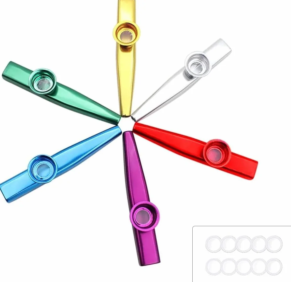 Kazoo instrument perkusyjny, 6 sztuk, metalowe zabawki dla przedszkolaków, instrumenty muzyczne dla dzieci, instrumenty gitarowe, skrzypce