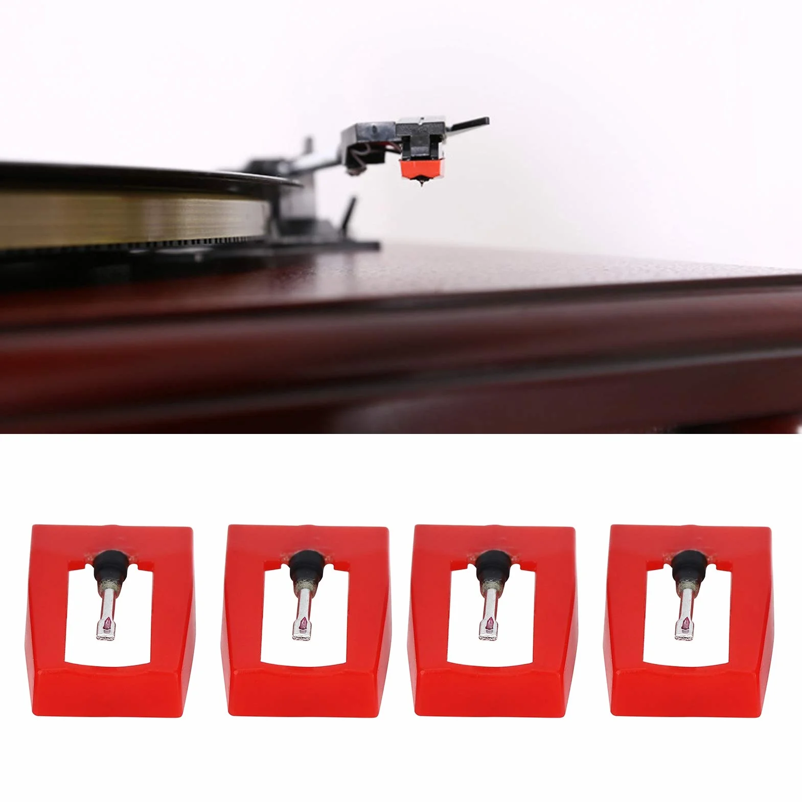 4 sztuki fonografowa igła zamienna do elektrycznego gramofonu, podwójna igła stereo do gramofonu, ulepszona wkładka do LP vintage