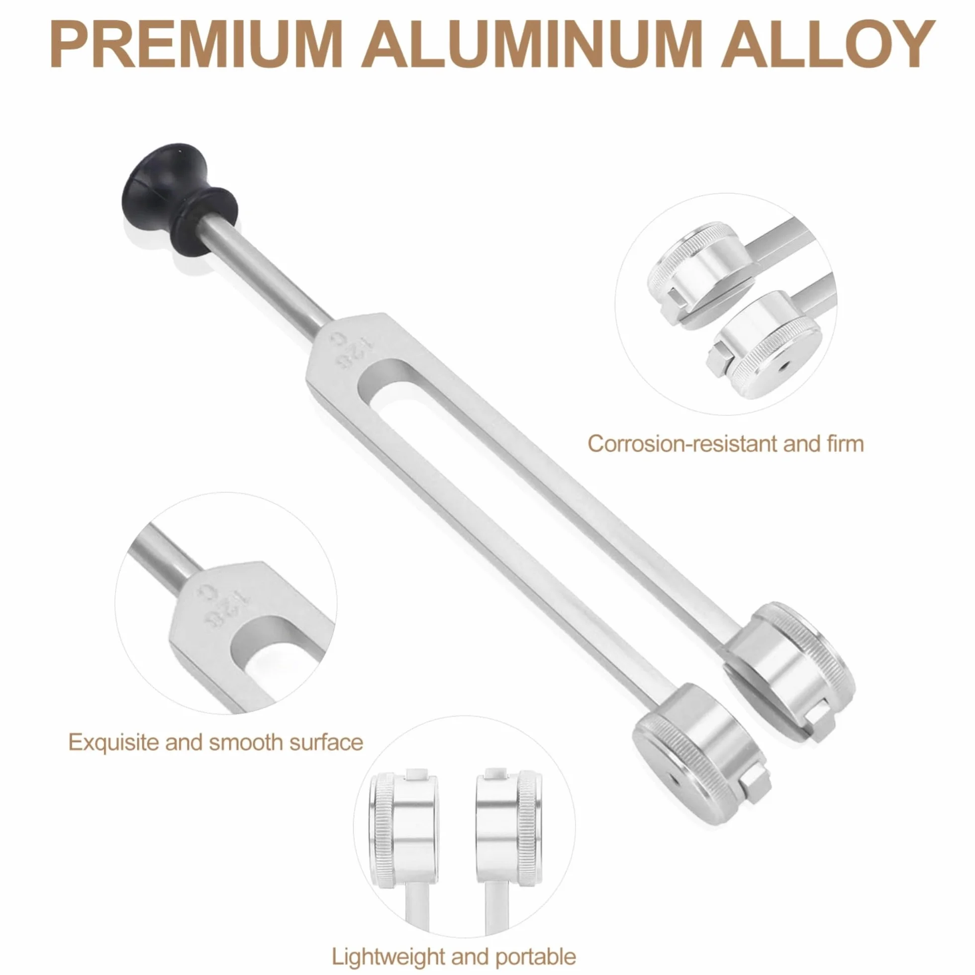 Zestaw młotków do strojenia, zestaw wideł do strojenia ze stopu aluminium, 128 256 512 Hz, przenośny widelec do medytacji w domu lub jogi (srebrny)