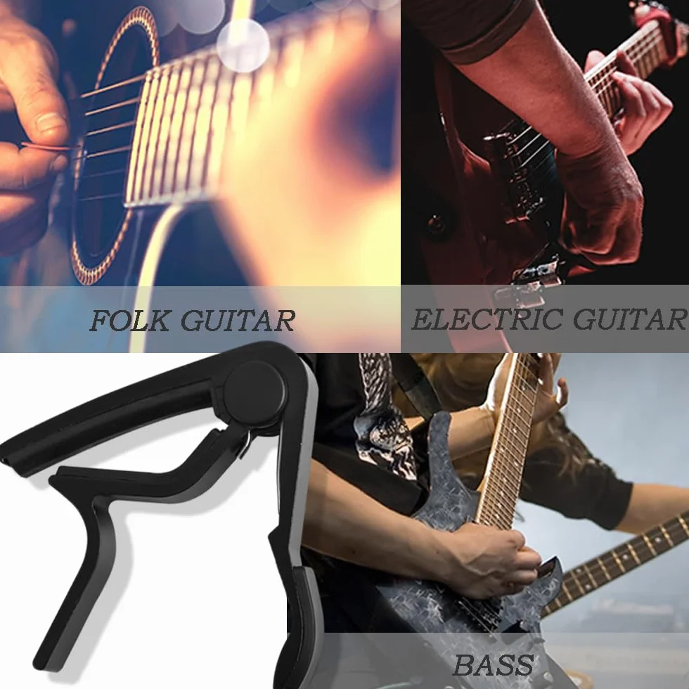 DAZISEN Kapupo Gitarowy z 5 Kostkami Gitarowymi - Quick Release Capotastos Capo Clamp do Gitary Klasycznej, Gitary Elektrycznej, Ukulele, Basu, Czarny