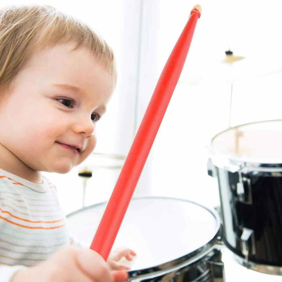 Alomejor 5A perkusyjny kij klonowy drewno pałeczki do ćwiczeń kij instrument muzyczny akcesoria perkusyjne dla dzieci dorosłych profesjonalistów i początkujących (czerwony)