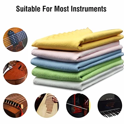 5 Sztuk ściereczka do Czyszczenia Gitary Instrument Muzyczny z Mikrofibry do Czyszczenia ściereczka do Polerowania Zestaw do Konserwacji Wielokrotnego Użytku;