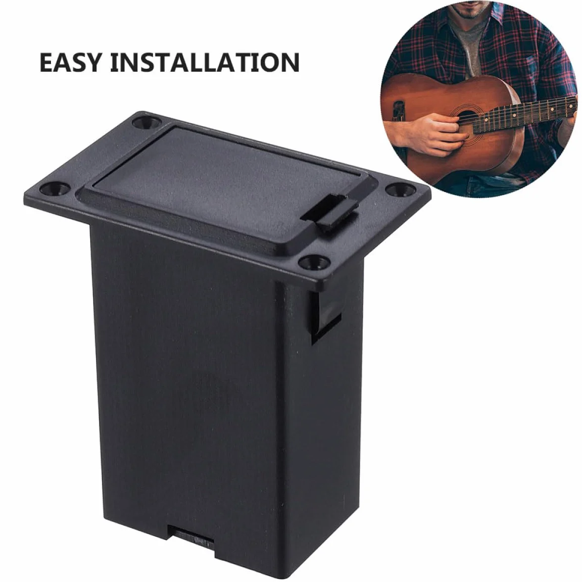 Battery Box for Guitar Pickup Acoustic Pickup Parts Stable Power Supply Guitar Case Accessories Easy Installation