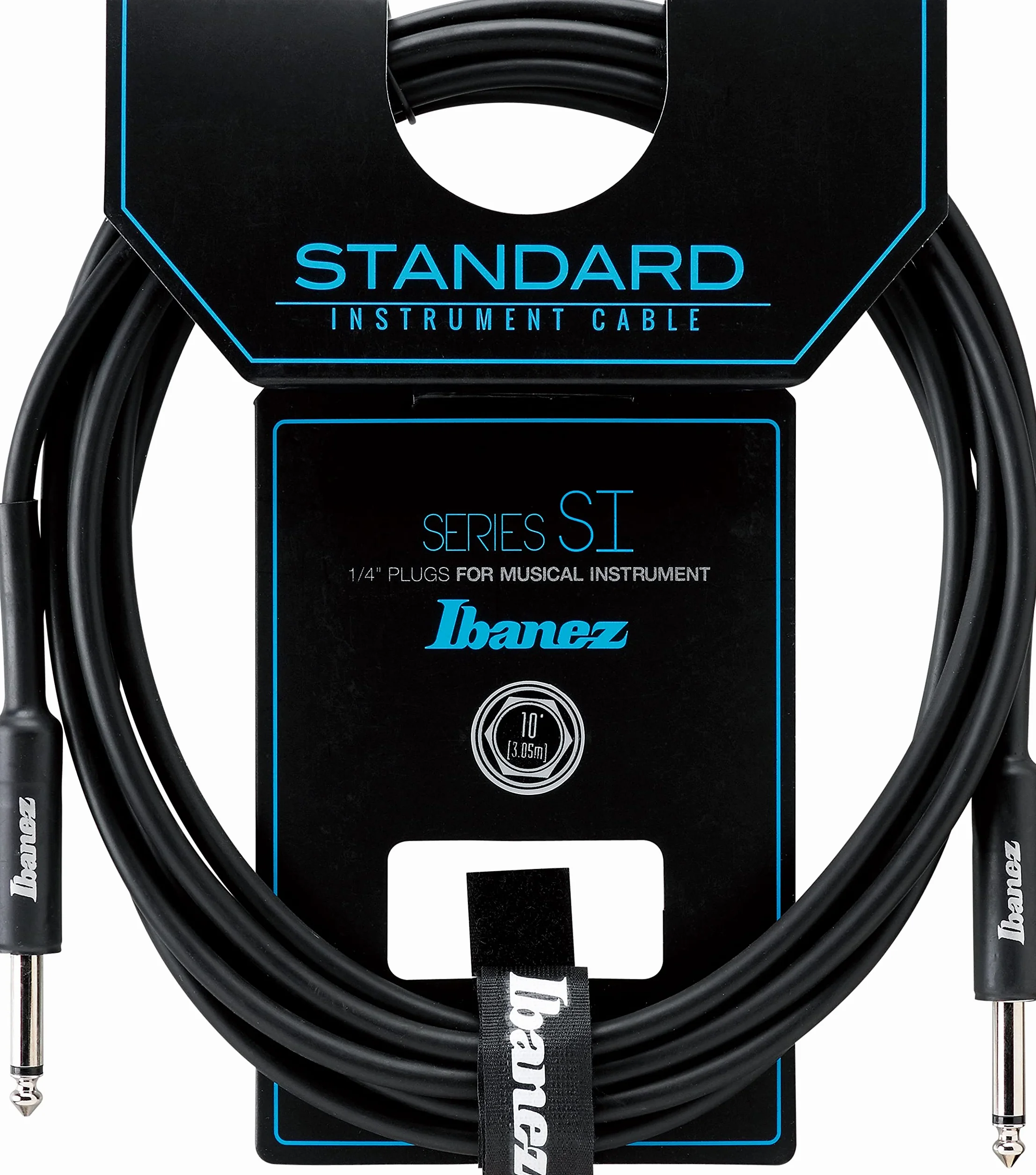 IBANEZ SI Serie (standard) kabel do instrumentów - - 2 proste wtyczki - jack - jack, czarny - 3,05 m / 10 ft (SI10)