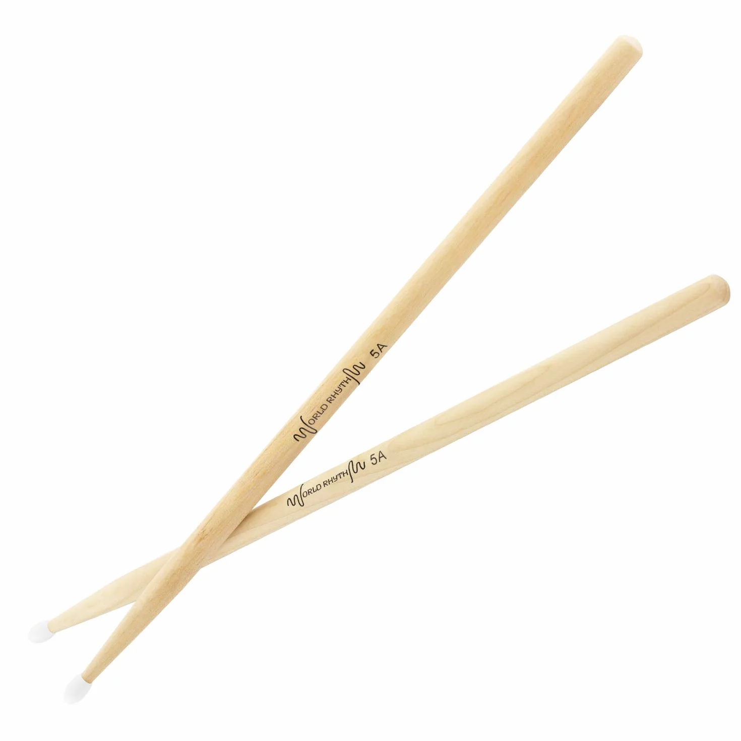World Rytm Pałeczki 5A od World Rhythm - nylonowa końcówka para 5A klonowe pałeczki perkusyjne, naturalne, WR-609