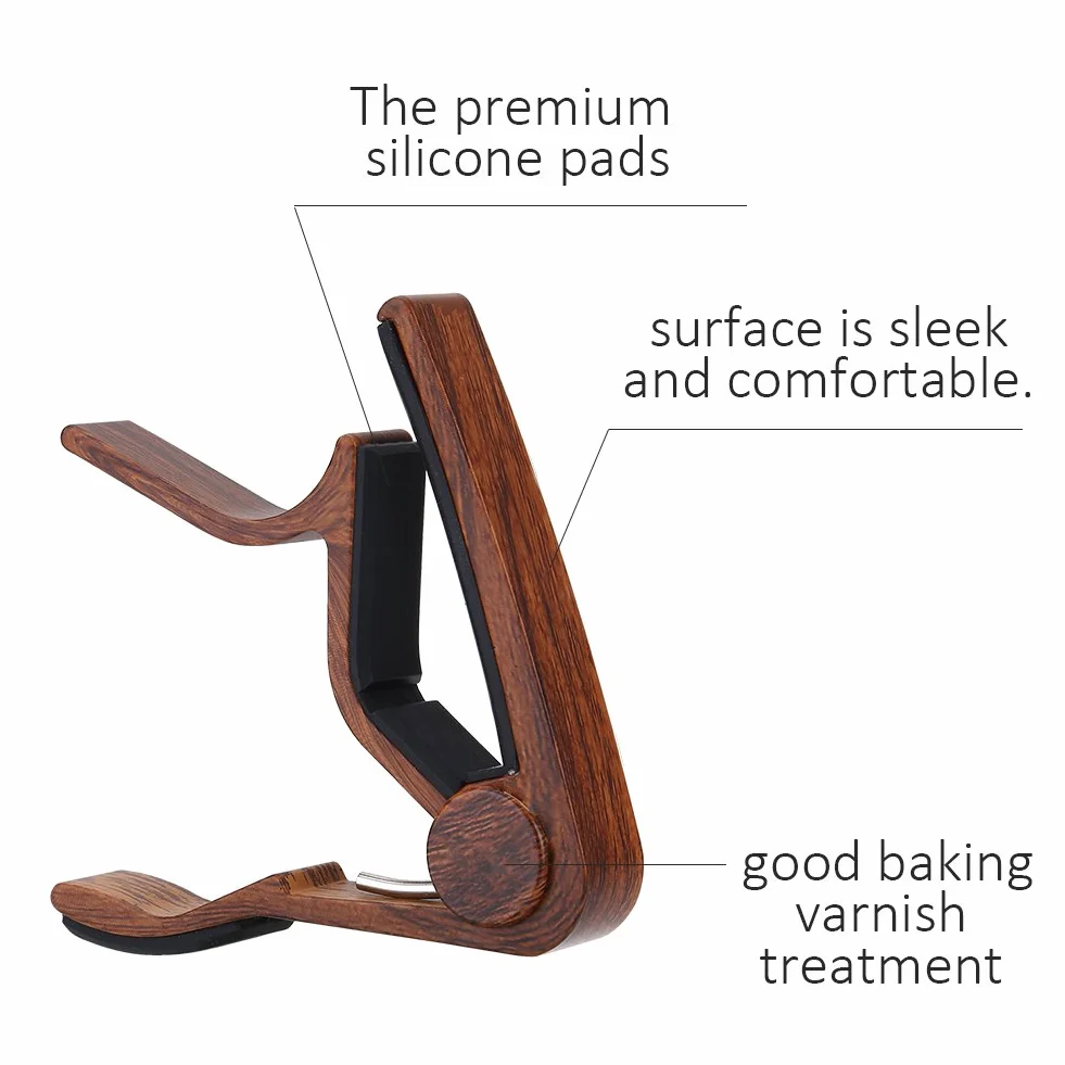 Alomejor Capo do gitary akustycznej i elektrycznej ze stopu aluminium Quick Change ukulele Capo instrumenty akcesoria