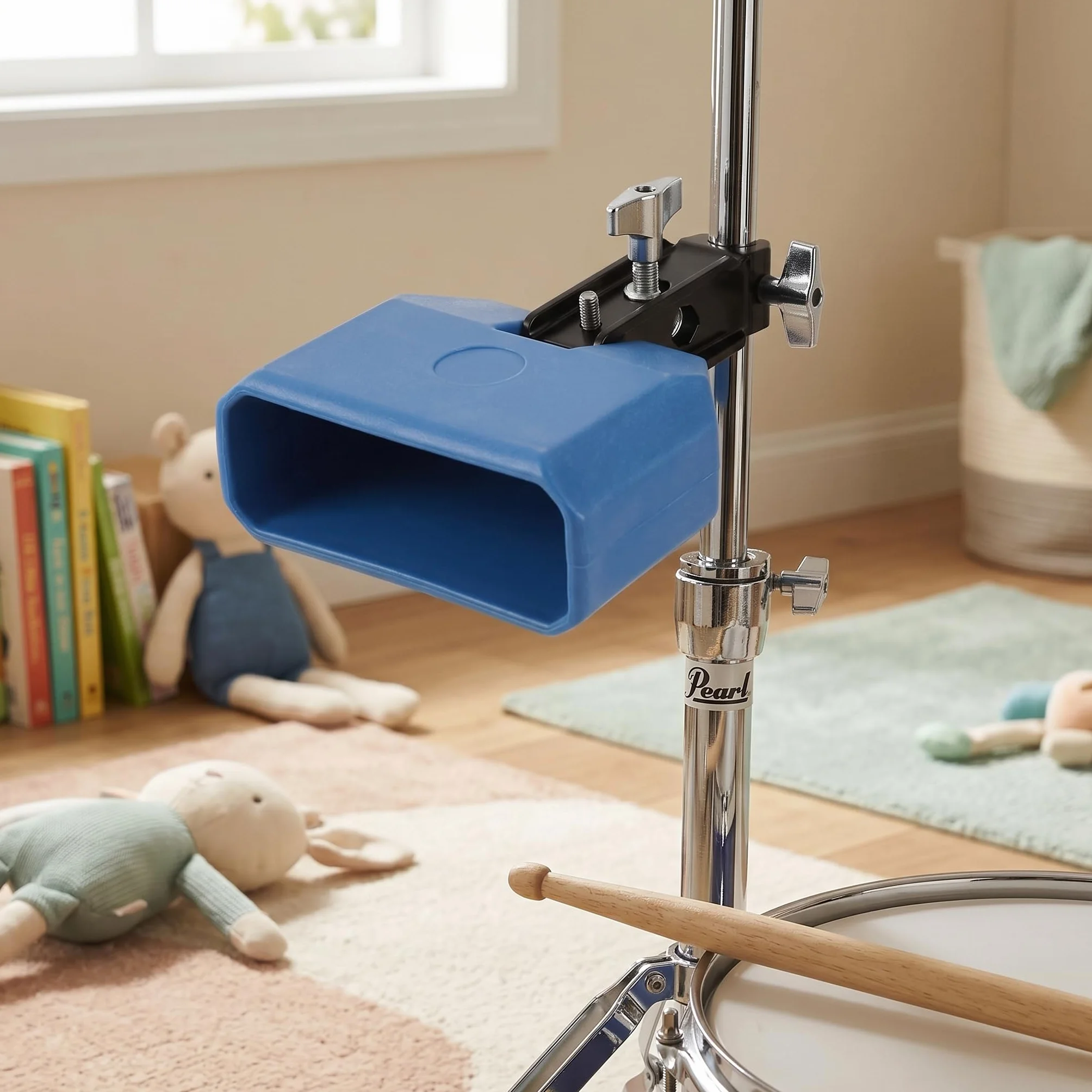 Cowbell do Zestawu Perkusyjnego Regulowany Uchwyt Montażowy Plastikowy Muzyczny Blok Perkusyjny Instrument Perkusyjny łaciński (Niebieski)
