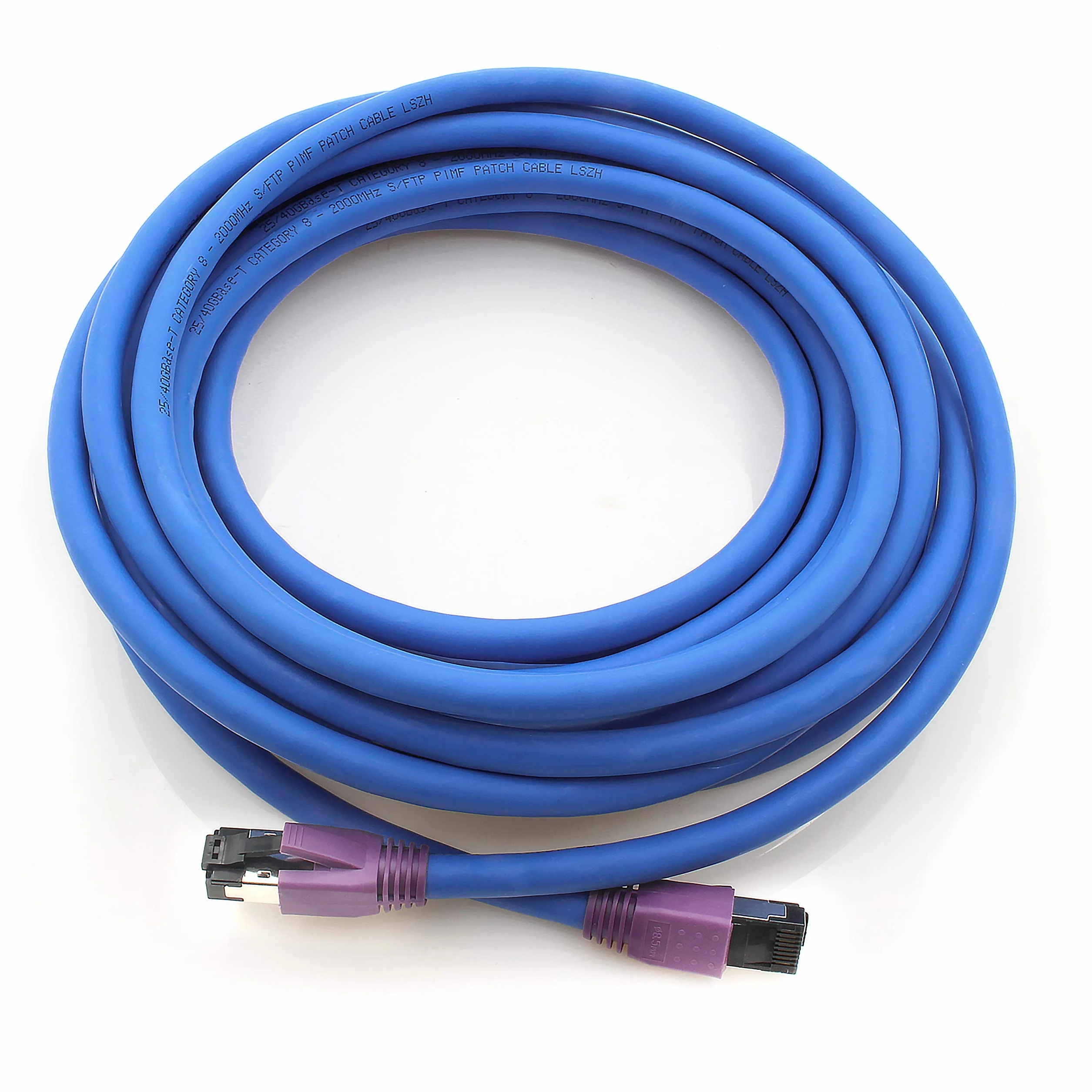 1aTTack.de 2 m kabel sieciowy Cat.8 CAT8 CAT 8 2000 MHz 40 Gbit s 40 GBase-T High End Poe + kabel krosowy Ethernet AWG24 miedziany LSZH niebieski - 1 sztuka 2 m