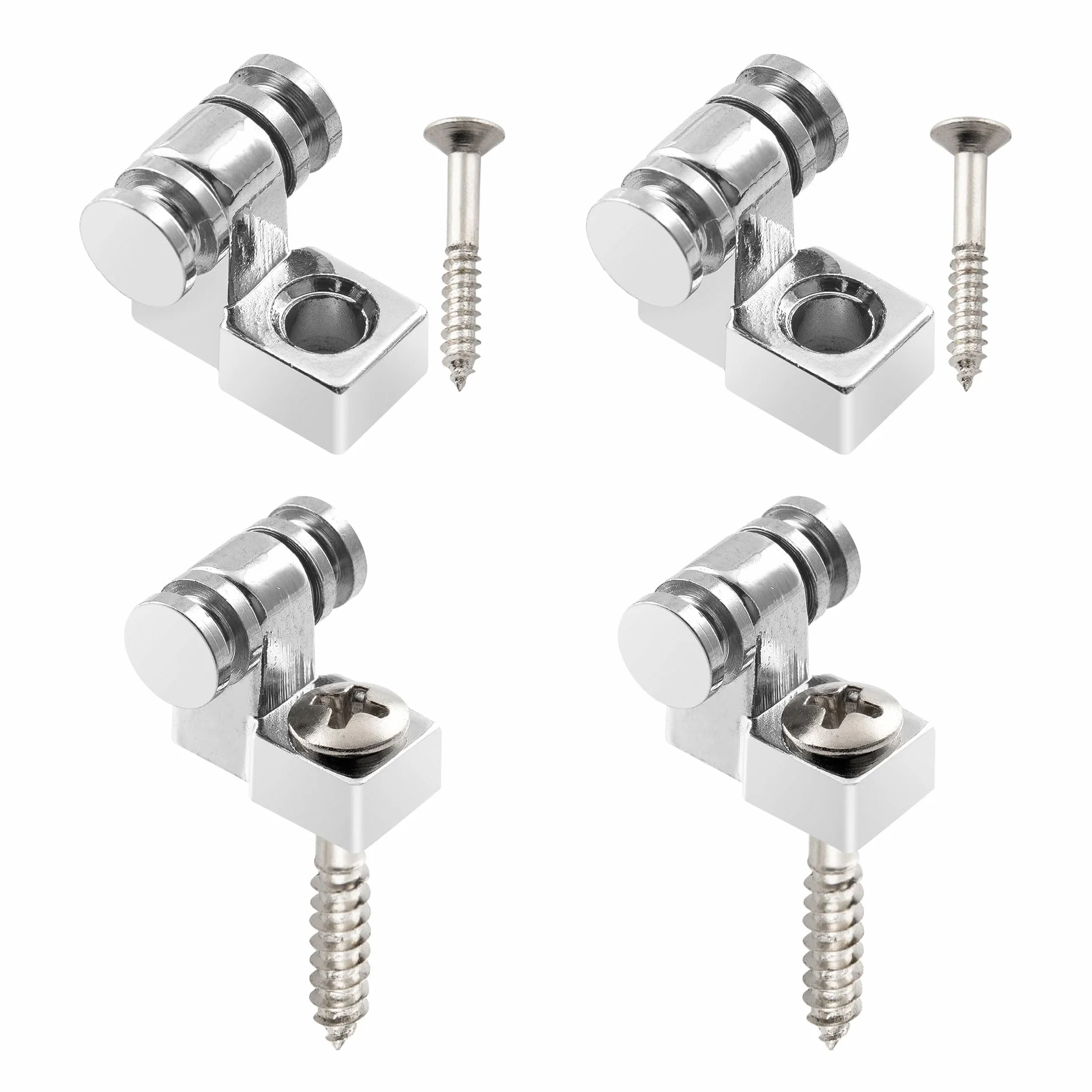Musiclily Rolki Docisk Strun Roller String Guides String Trees Retainers do Gitary Elektrycznej Fender Strat Tele, Chrom (4 szt.)