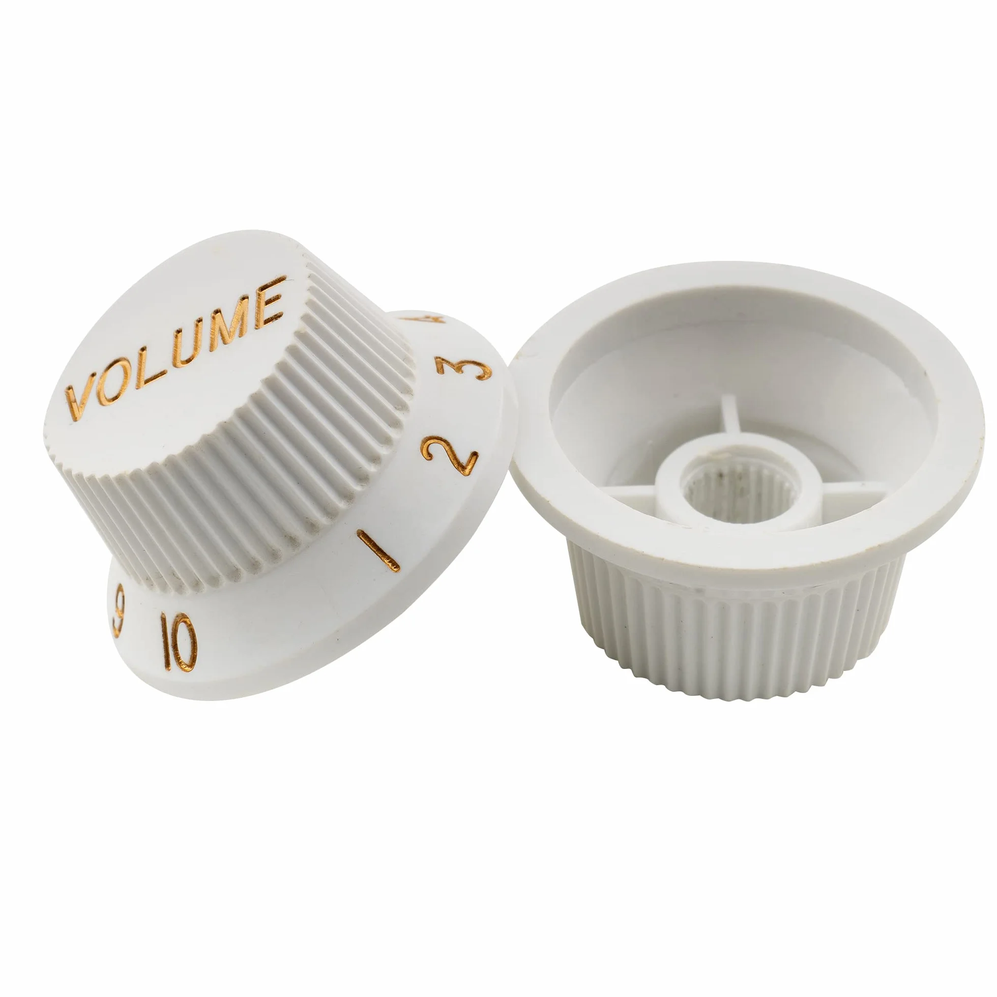 Musiclily Pro Calowa Gałka Potencjometru Strat Knobs 1 Volume 2 Tone do Gitary Elektryczny Typu Stratocaster, Biały(3 szt.)