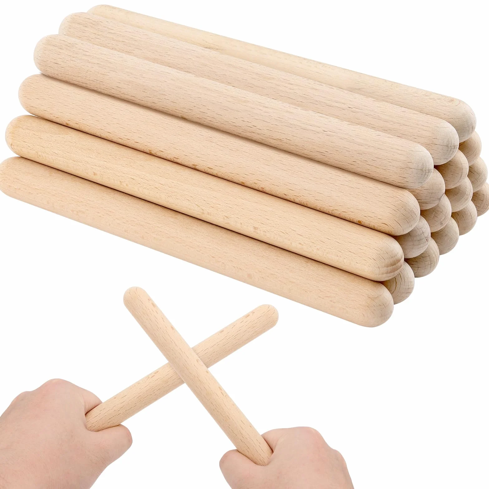 KEILEOHO 30 sztuk drewna d?wi?kowego 20 x 2 cm, zestaw instrumentów z drewna d?wi?kowego, pa?eczki rytmiczne, pa?eczki do rytmu, drewniane pr?ty d?wi?kowe dla zespo?ów, profesjonalistów,