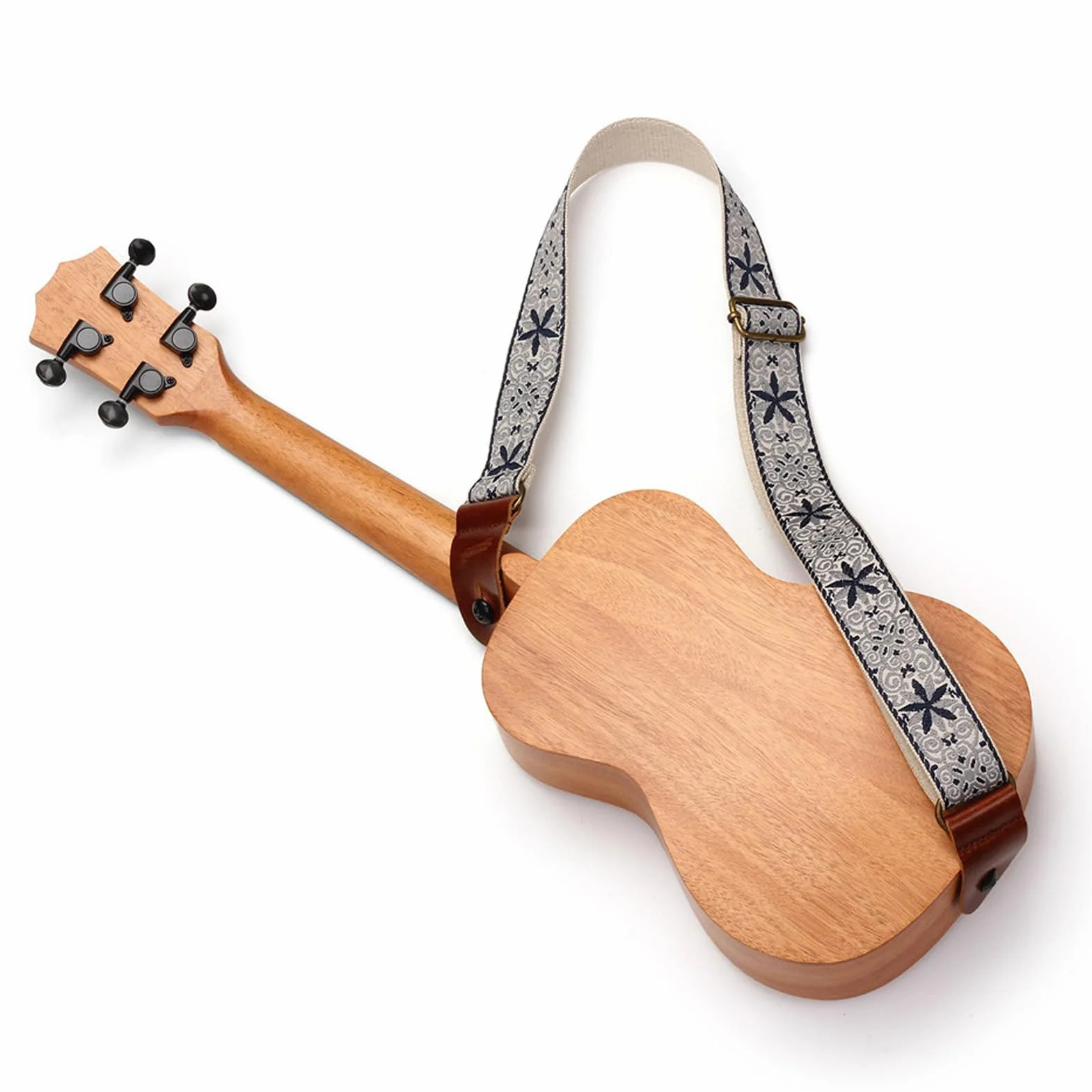 Haftowany Pasek do Ukulele 30,3 do 52,8 Cala Regulowana długość Nylonowa Skóra żakardowy Haft Pasek Gitarowy Pasek na ramię Ukulele (Styl 2)