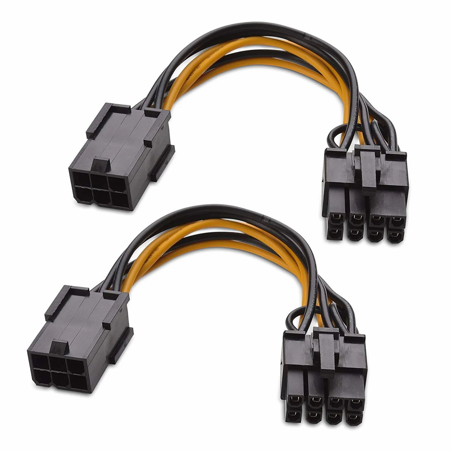 Cable Matters (zestaw 2 szt.) 6-pinowy adapter PCIe na 8-pinowy kabel zasilający PCIe - 10cm