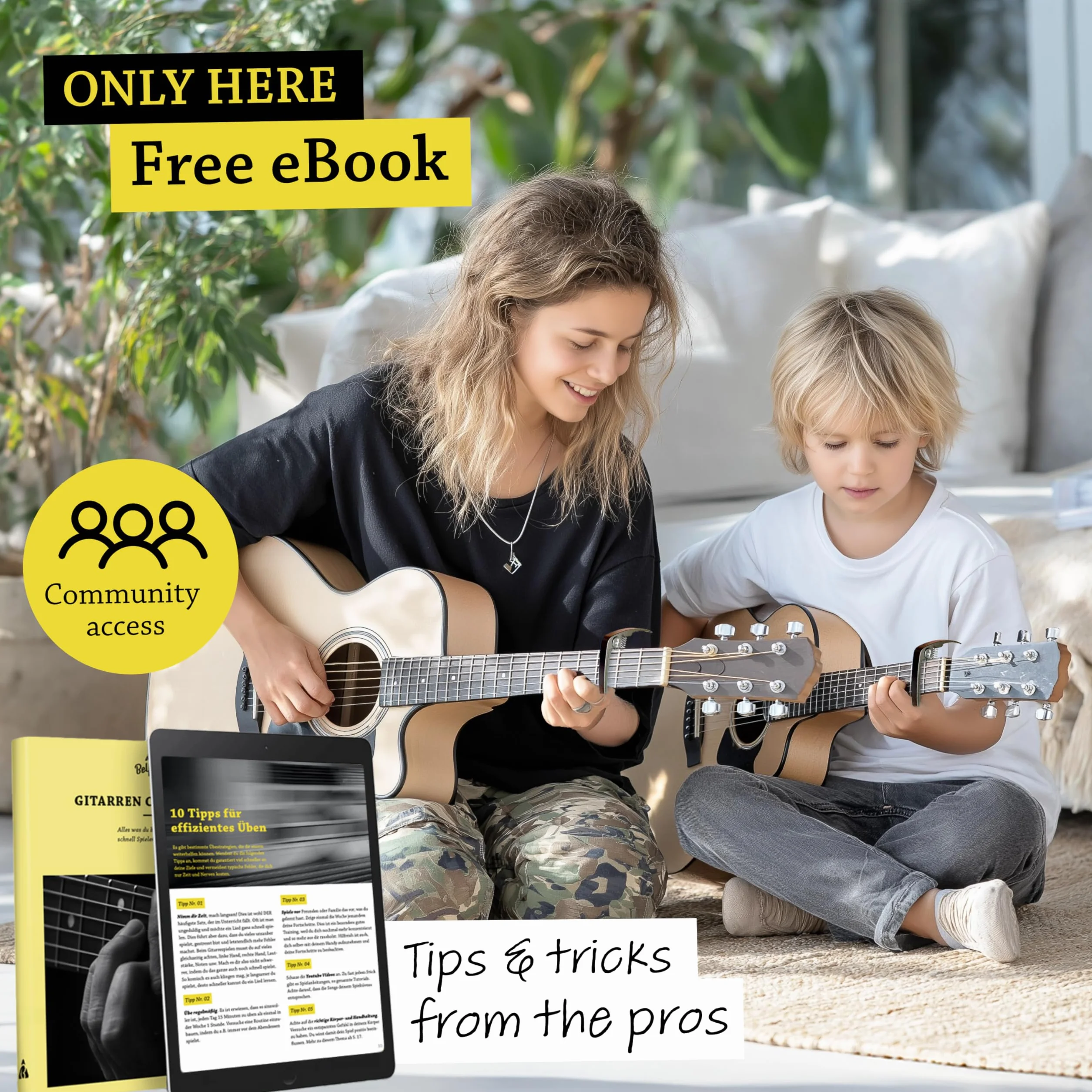 BELFORT® Oryginalny kapodaster QuickPitch do gitary + 3 kostki + gratis eBook ☆ Dziecinnie łatwa obsługa ☆ Capo do gitary – gitara westernowa, akustyczna, koncertowa, elektryczna i ukulele