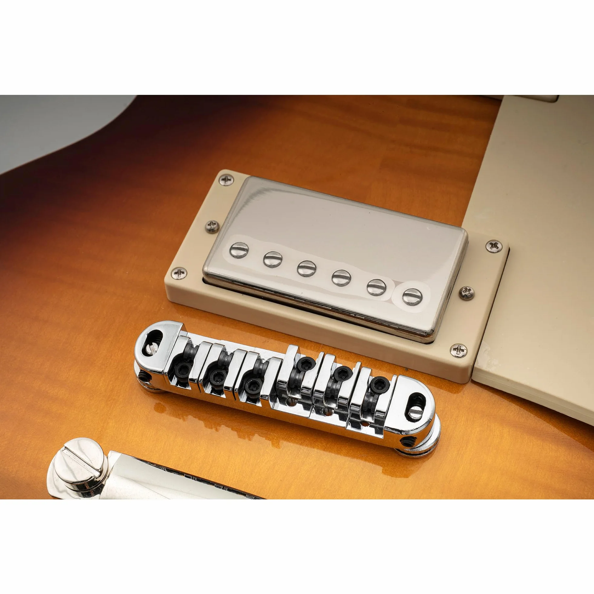 Musiclily Blokowany Mostek Rolkowy Tune-o-matic do Gitary Elektrycznej Typu Les Paul, Chrom