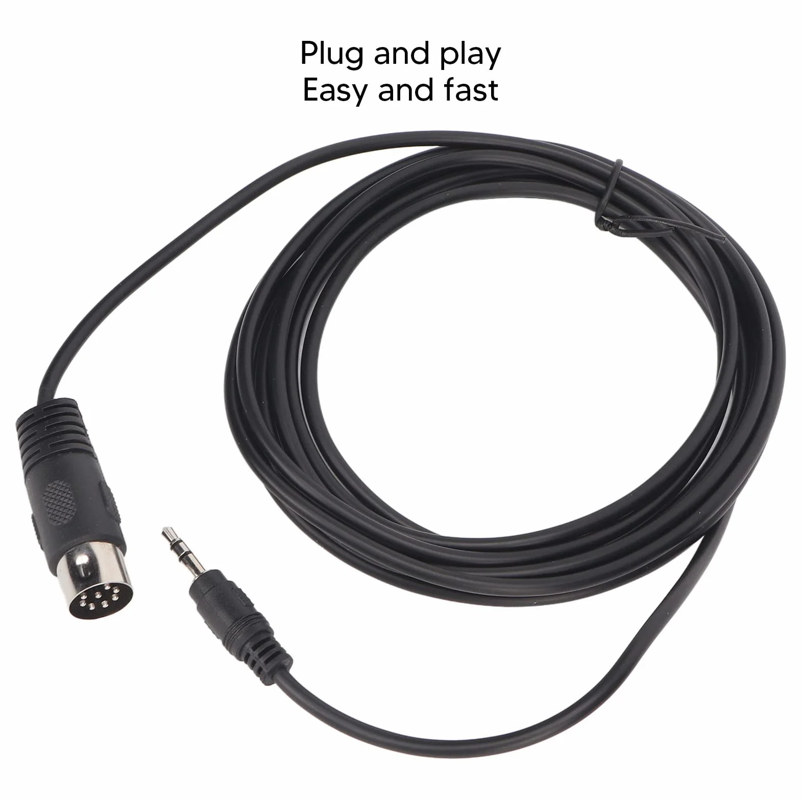8-biegunowy kabel DIN, 8-biegunowa wtyczka DIN MIDI na wtyk stereo jack 3,5 mm, kabel audio stereo do odtwarzania sygnału na elektronicznych instrumentach muzycznych, 9,8 stopy