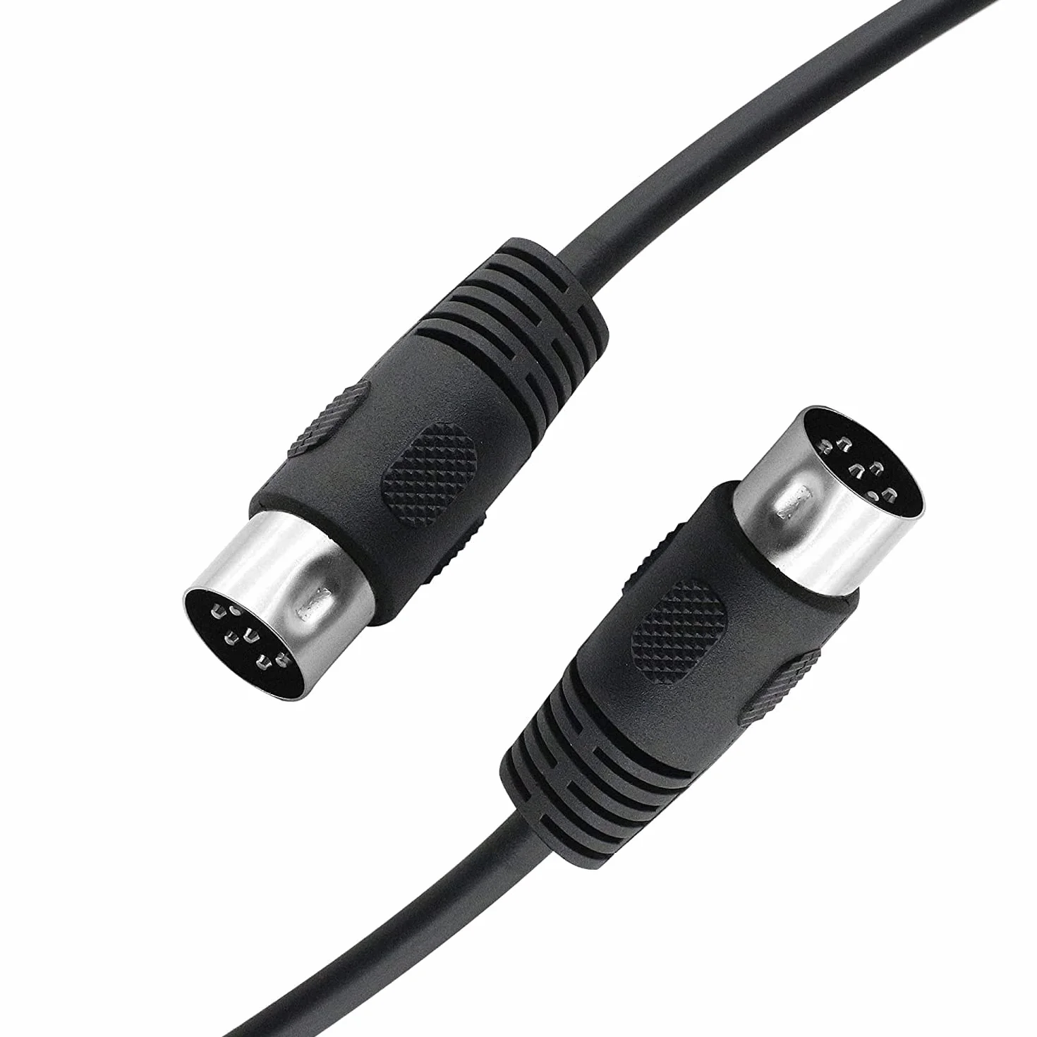 Wysokiej jakości kabel MIDI 5-biegunowy wtyk DIN 5 m, czarny, używany do elektronicznego kabla audio, klawiatury MIDI, syntezatora, interfejsu audio, sekwencera, pedał wielozadaniowy (5)